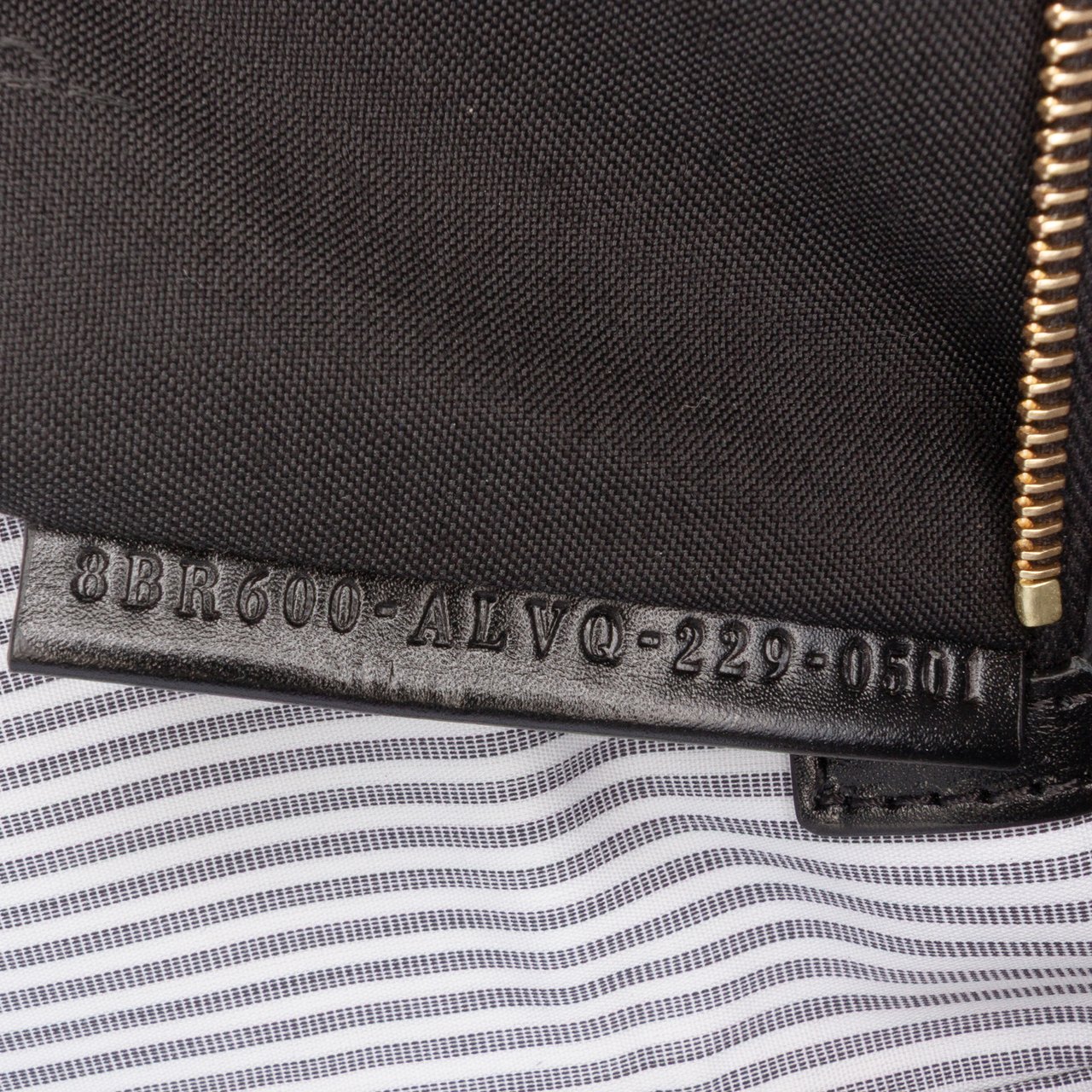 Fendi Medium Striped Canvas Baguette Satchel Wit