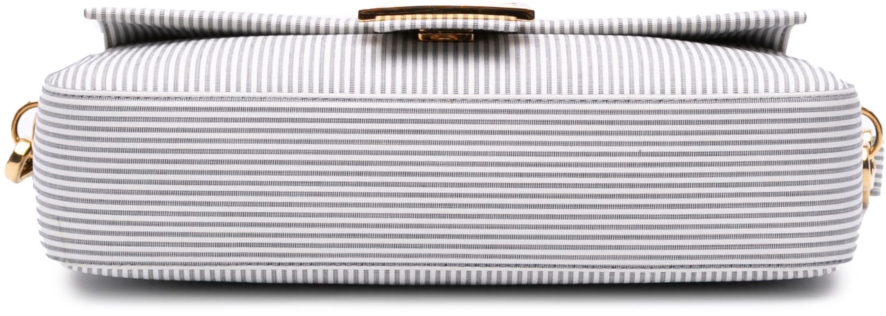 Fendi Medium Striped Canvas Baguette Satchel Wit