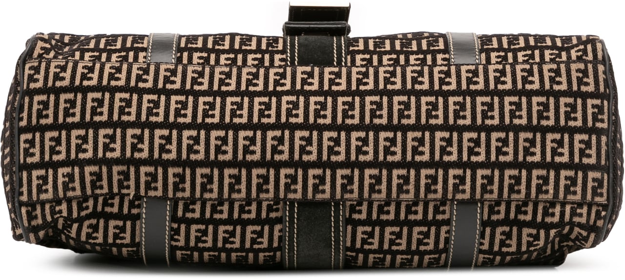 Fendi Zucchino Canvas Shoulder Bag Bruin