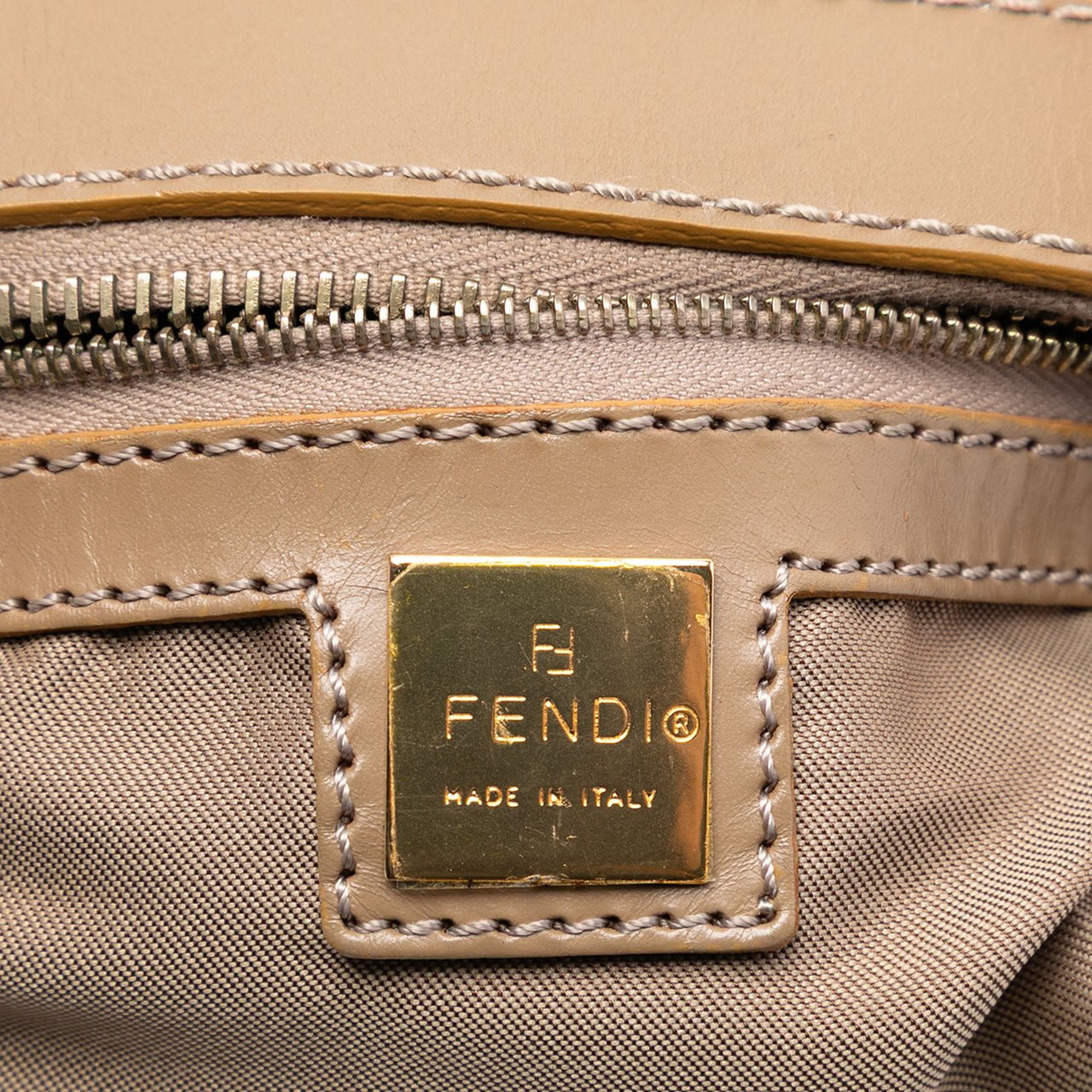 Fendi Zucchino Coated Canvas Barrel Handbag Oranje