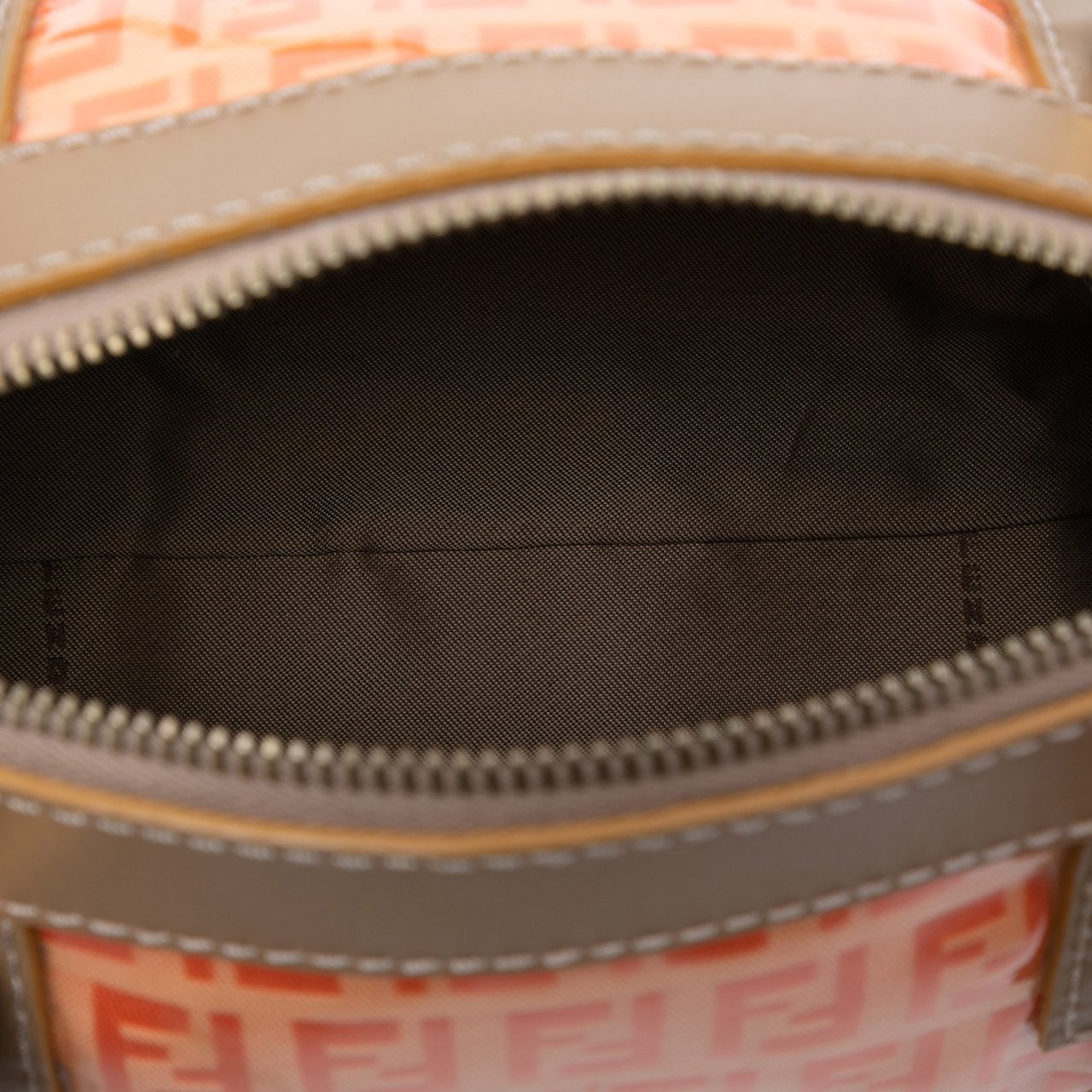 Fendi Zucchino Coated Canvas Barrel Handbag Oranje