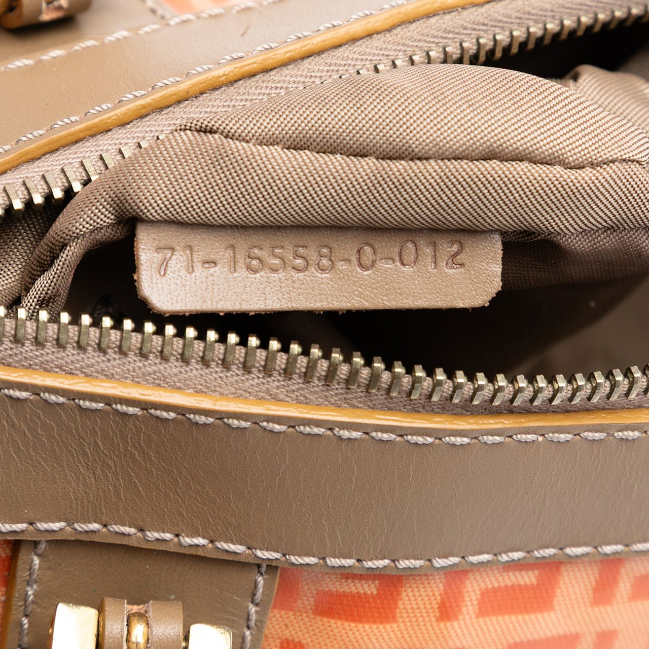 Fendi Zucchino Coated Canvas Barrel Handbag Oranje