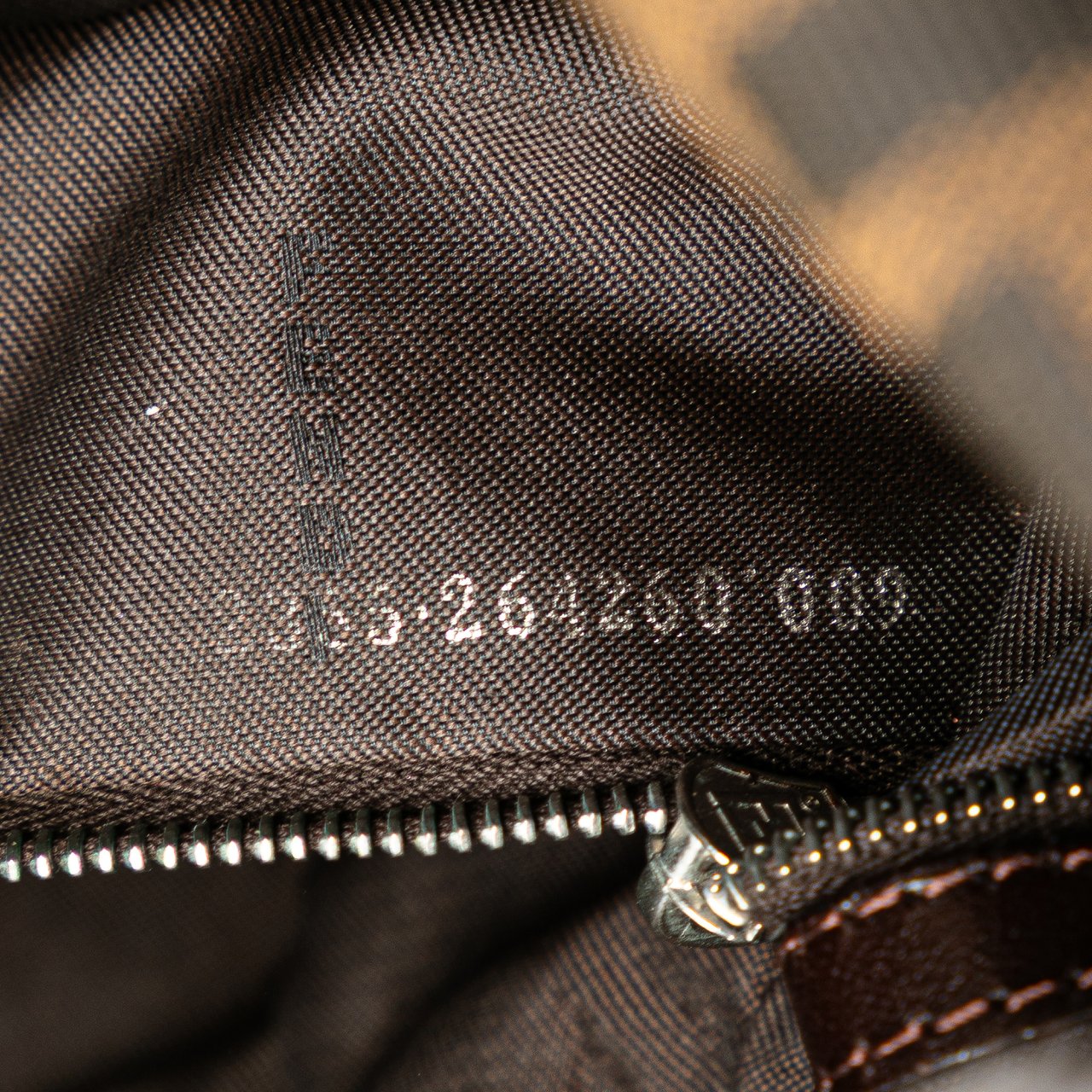 Fendi Zucca Canvas Double Flap Shoulder Bag Bruin