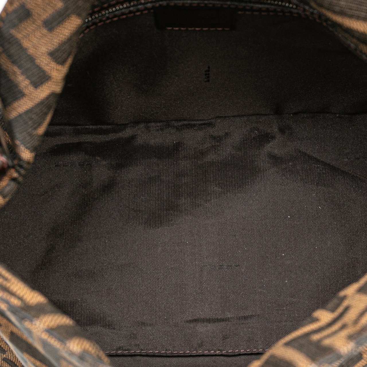 Fendi Zucca Canvas Double Flap Shoulder Bag Bruin
