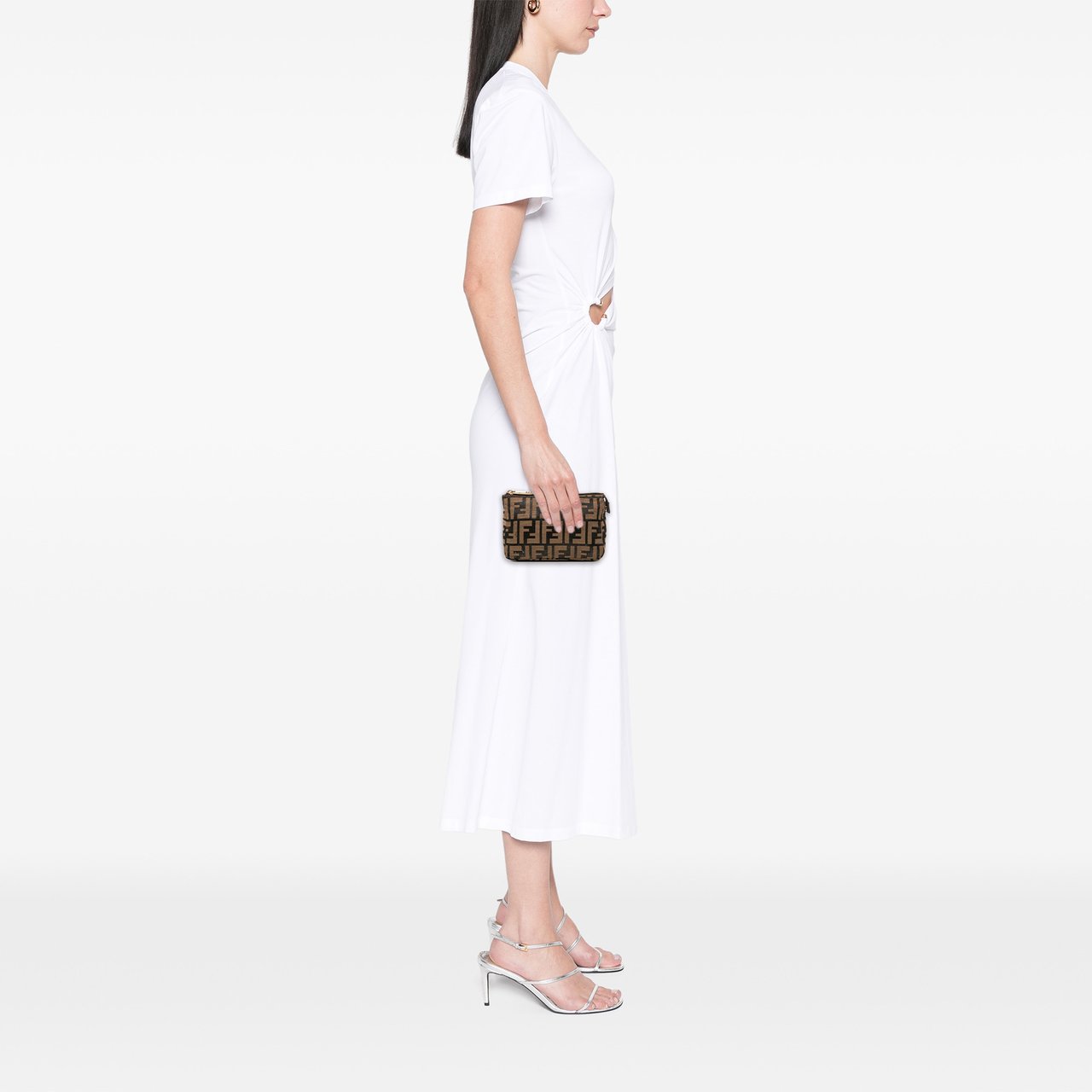 Fendi Zucca Canvas Clutch Bruin