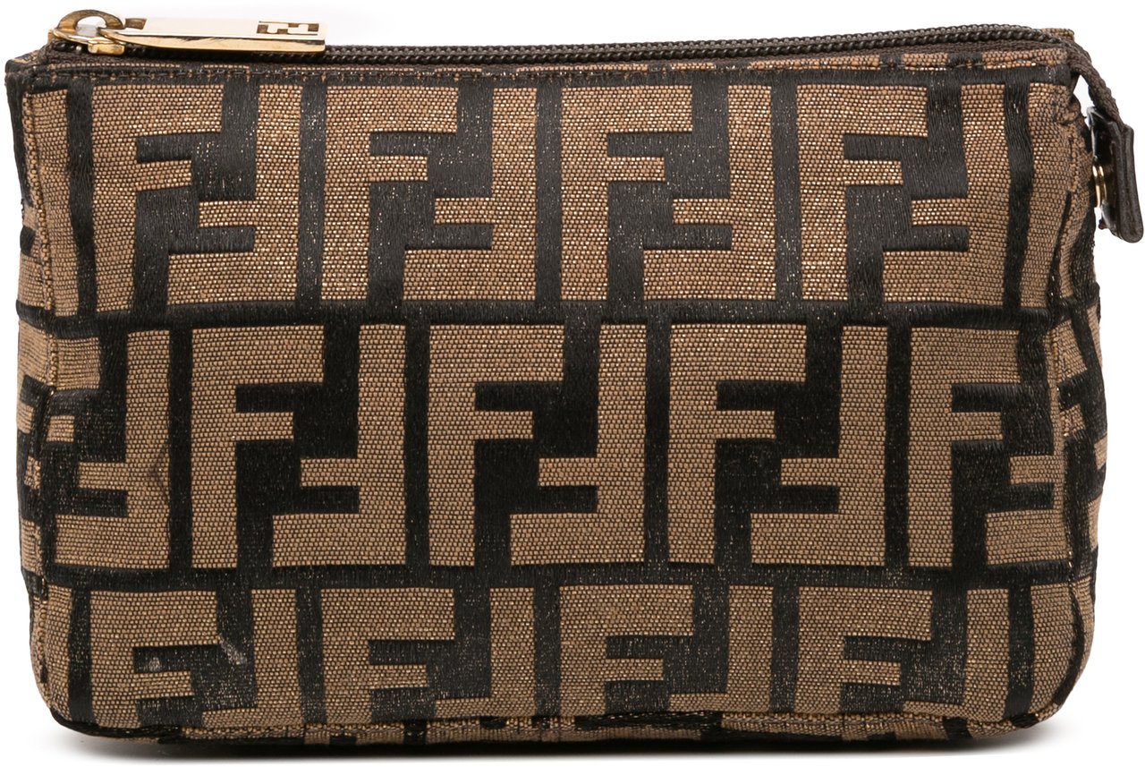 Fendi Zucca Canvas Clutch Bruin