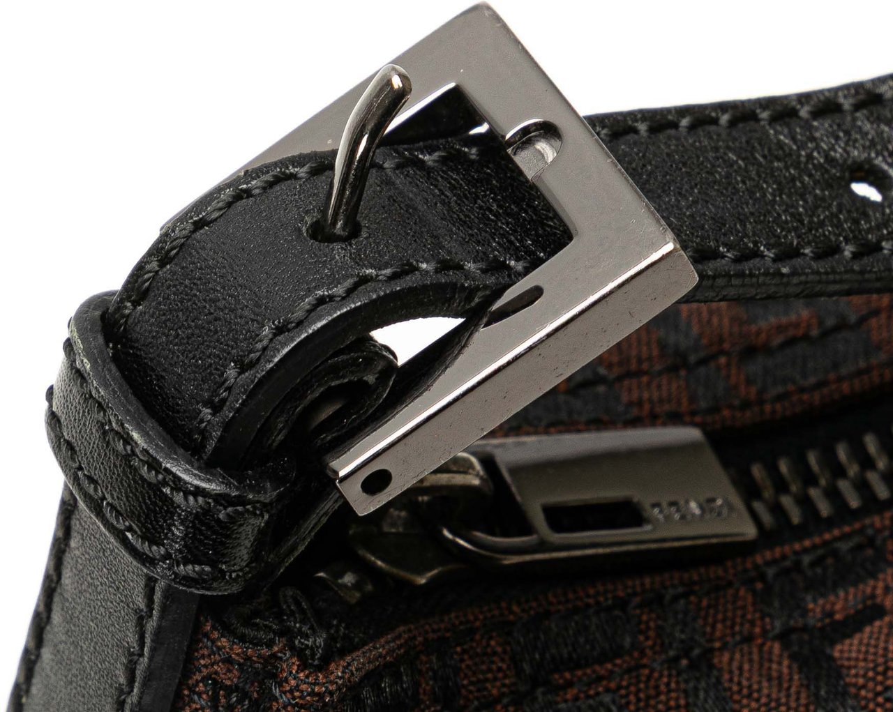 Fendi Zucchino Canvas Handbag Bruin