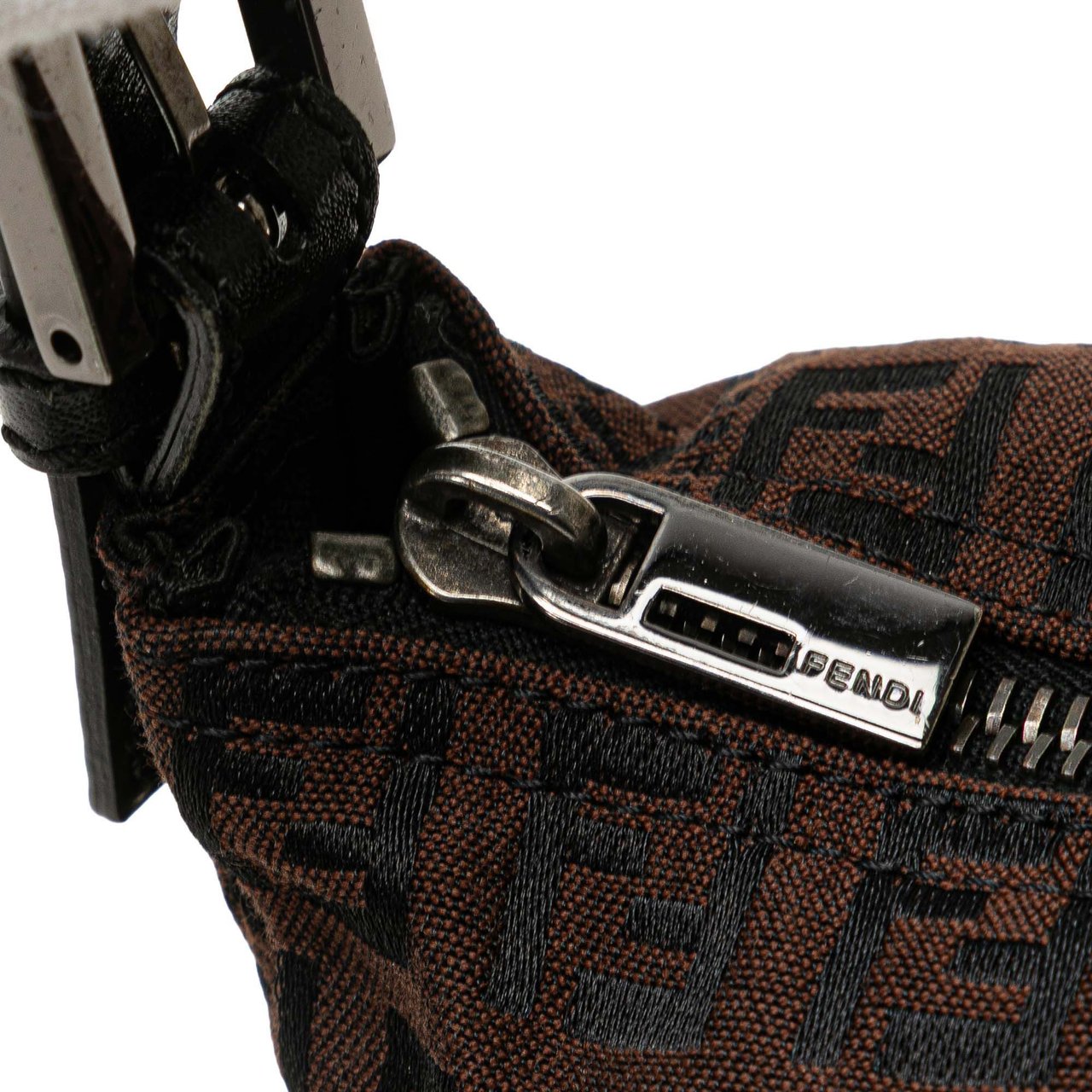 Fendi Zucchino Canvas Handbag Bruin