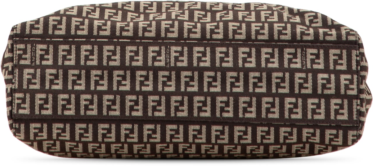 Fendi Zucchino Canvas Tote Bruin