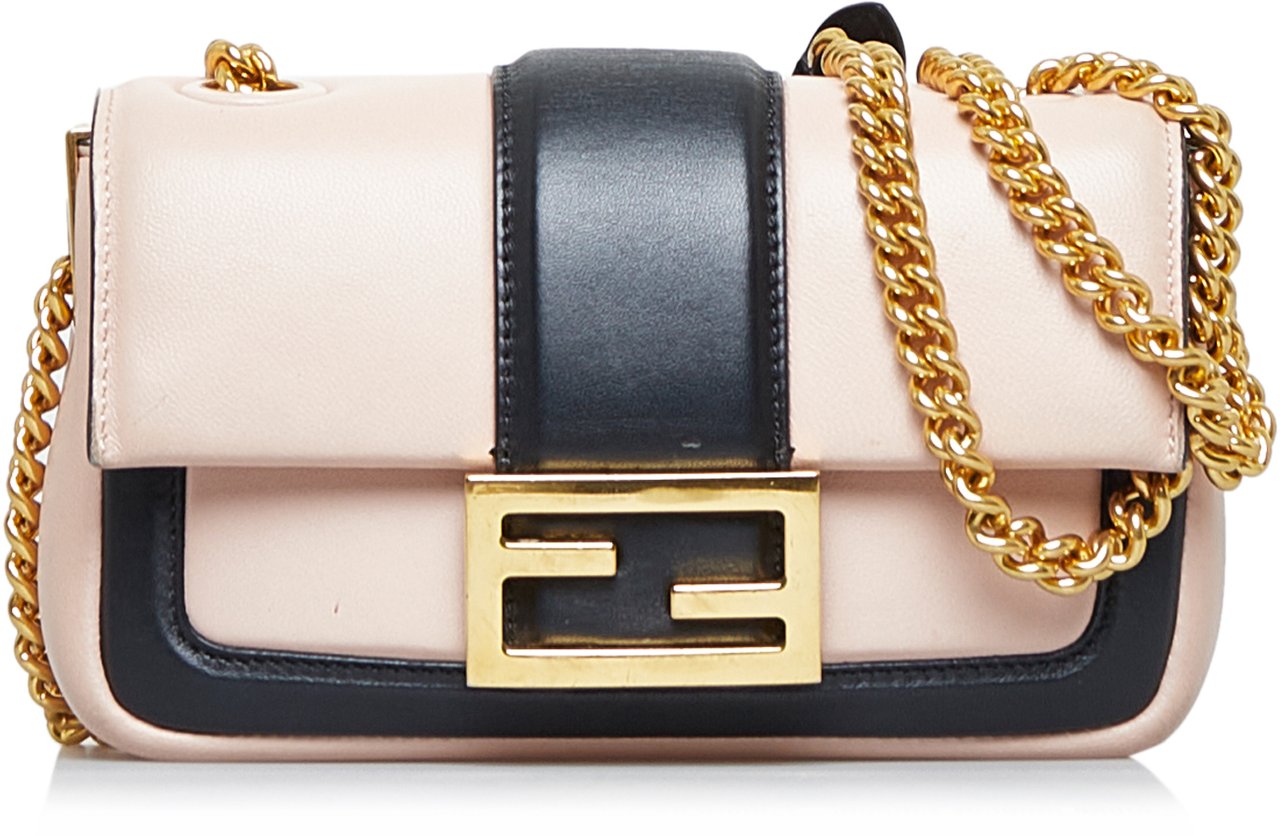 Fendi Mini Baguette Chain Roze