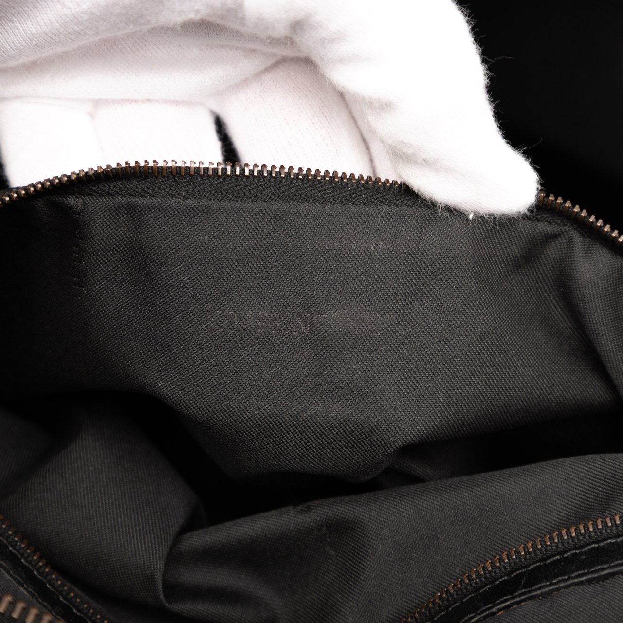 Fendi Zucchino Canvas Handbag Bruin