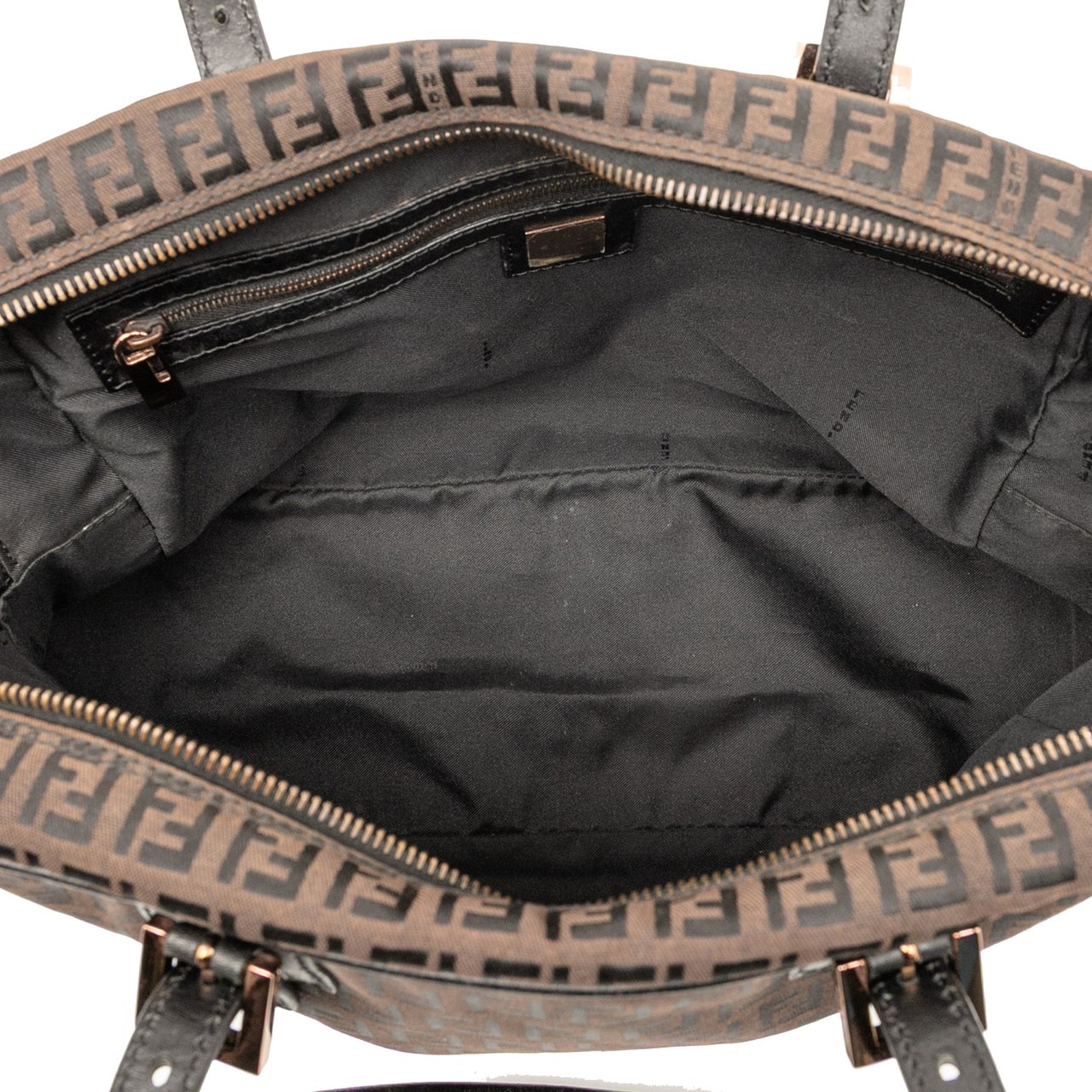 Fendi Zucchino Canvas Handbag Bruin