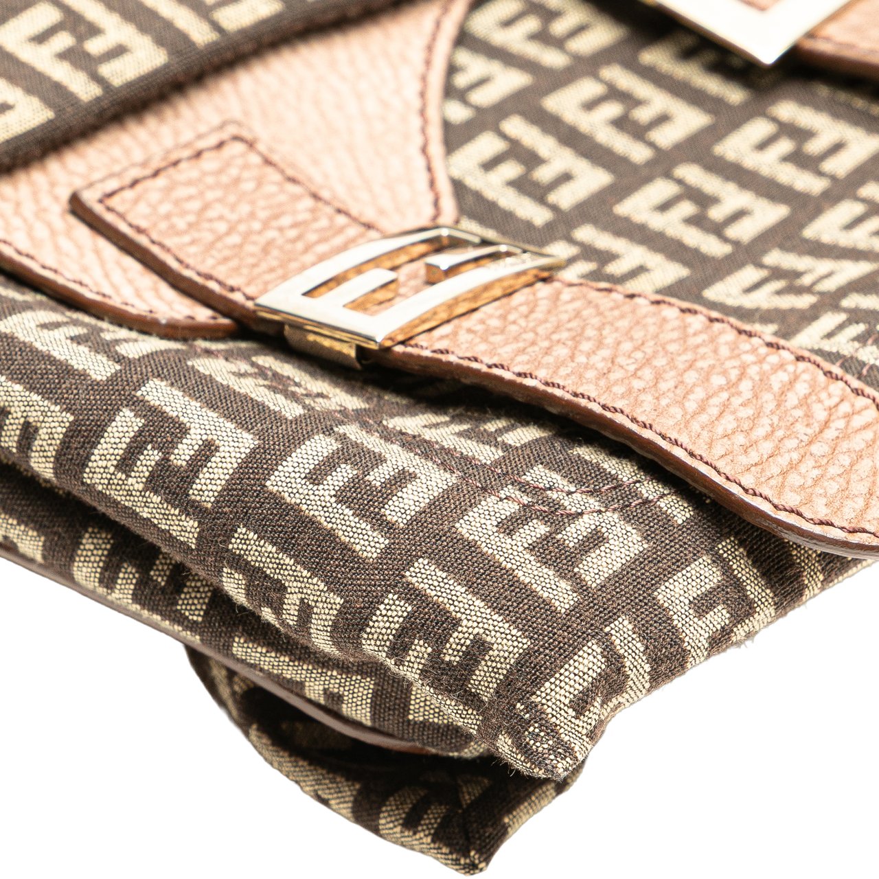 Fendi Zucchino Canvas Sweety Crossbody Bruin