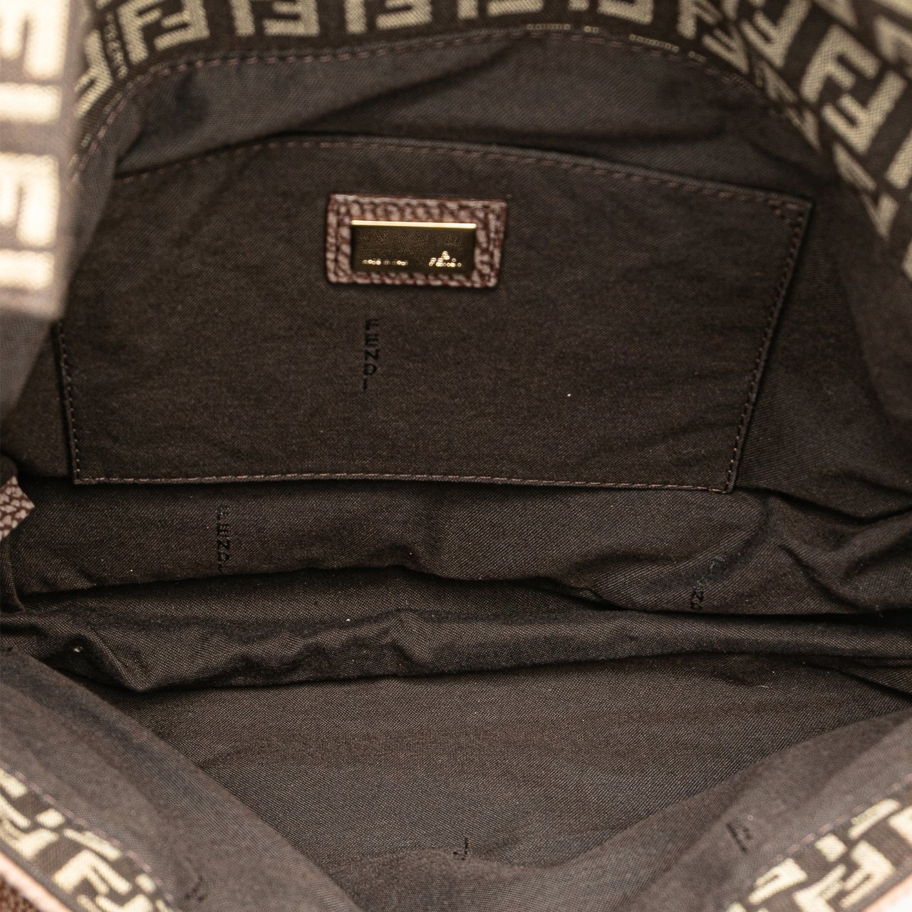 Fendi Zucchino Canvas Sweety Crossbody Bruin