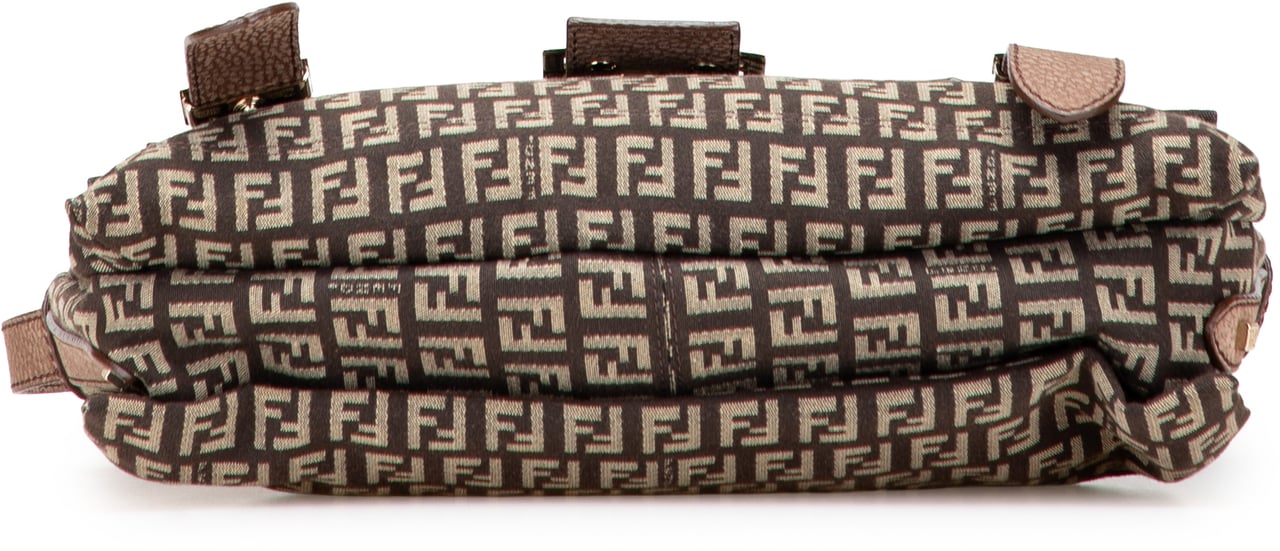 Fendi Zucchino Canvas Sweety Crossbody Bruin