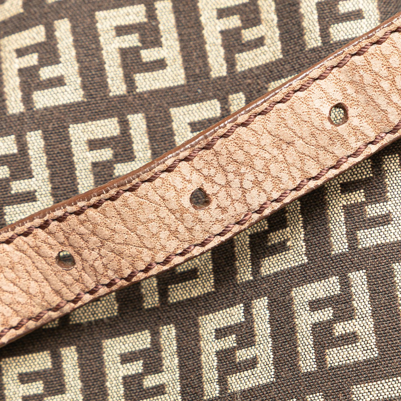 Fendi Zucchino Canvas Sweety Crossbody Bruin