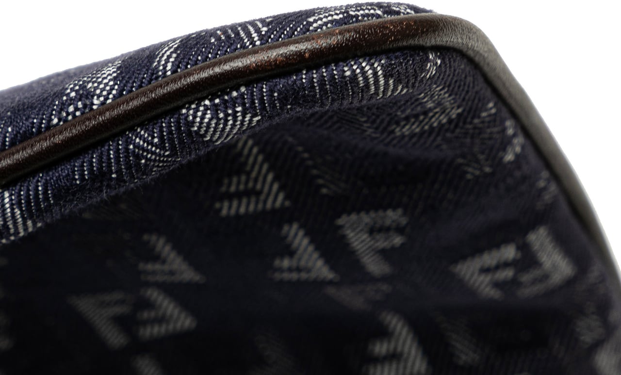 Fendi Zucchino Denim Crossbody Blauw