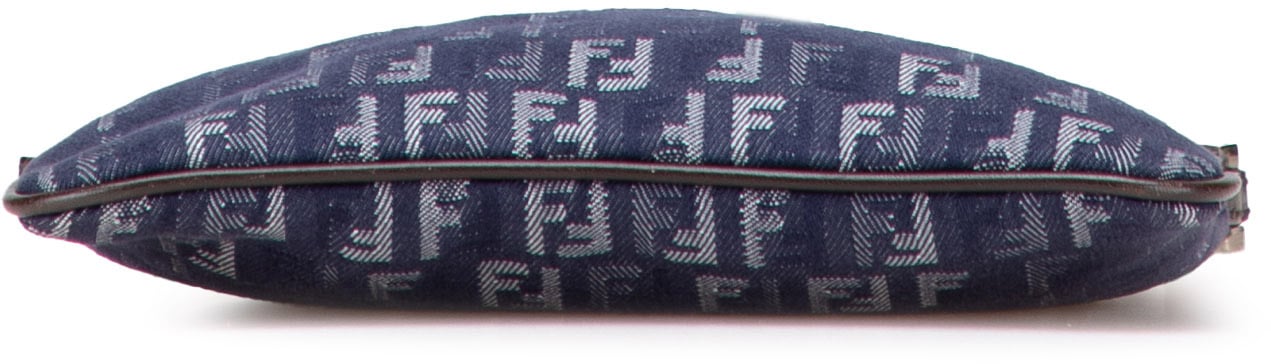 Fendi Zucchino Denim Crossbody Blauw