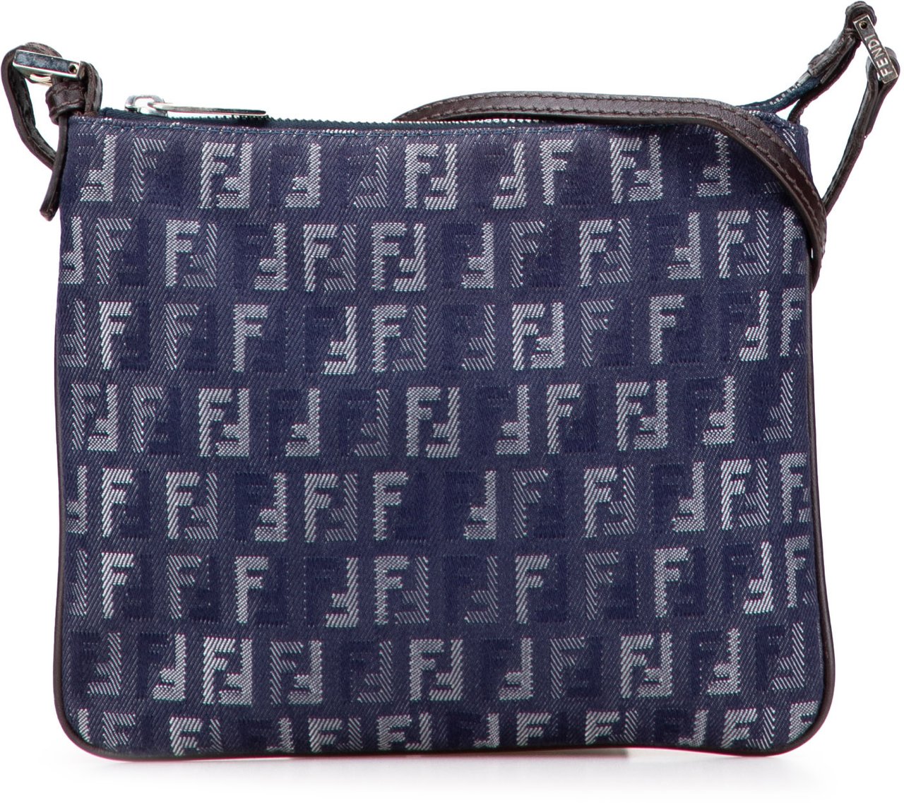 Fendi Zucchino Denim Crossbody Blauw