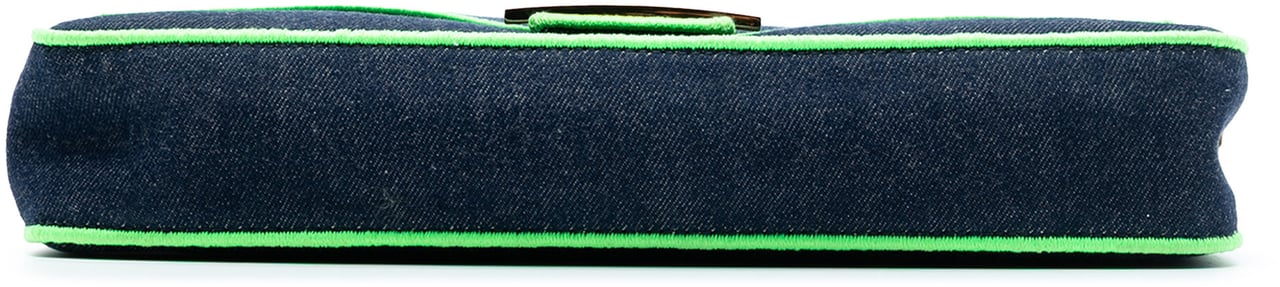 Fendi Large Denim Baguette Satchel Blauw