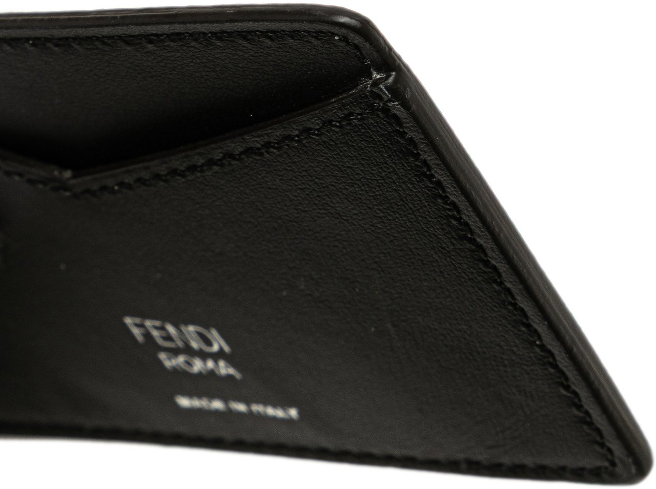 Fendi Zucca Coated Canvas and Leather Card Holder Bruin
