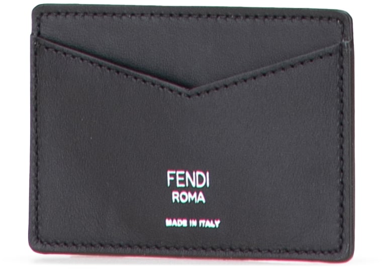 Fendi Zucca Coated Canvas and Leather Card Holder Bruin