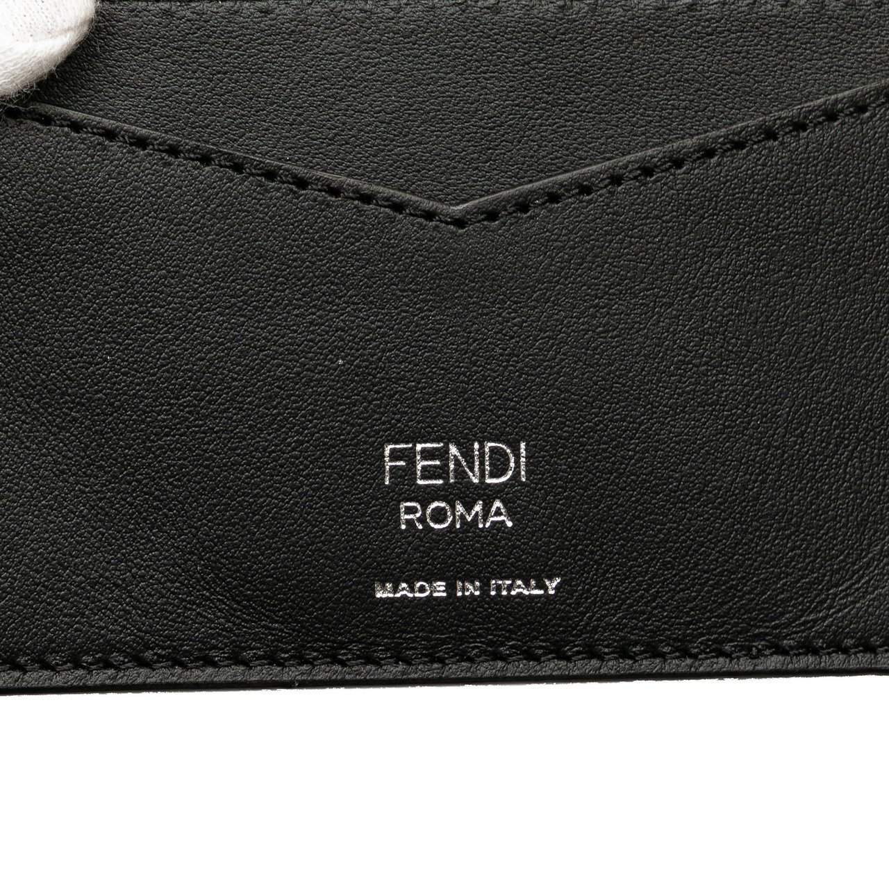 Fendi Zucca Coated Canvas and Leather Card Holder Bruin