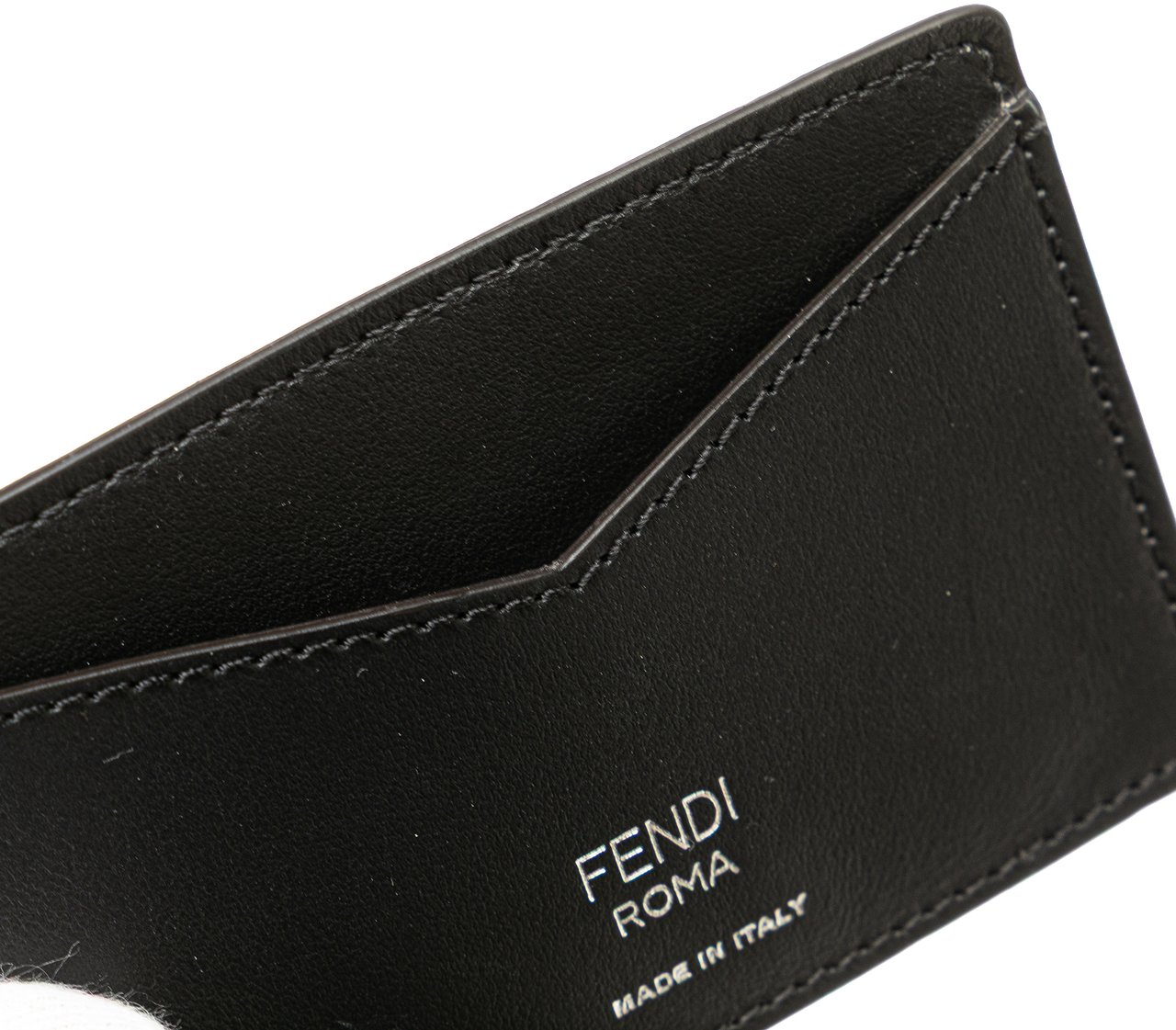 Fendi Zucca Coated Canvas and Leather Card Holder Bruin
