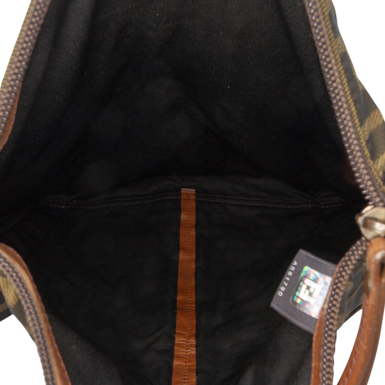 Fendi Zucca Canvas FF Flat Messenger Bag Bruin