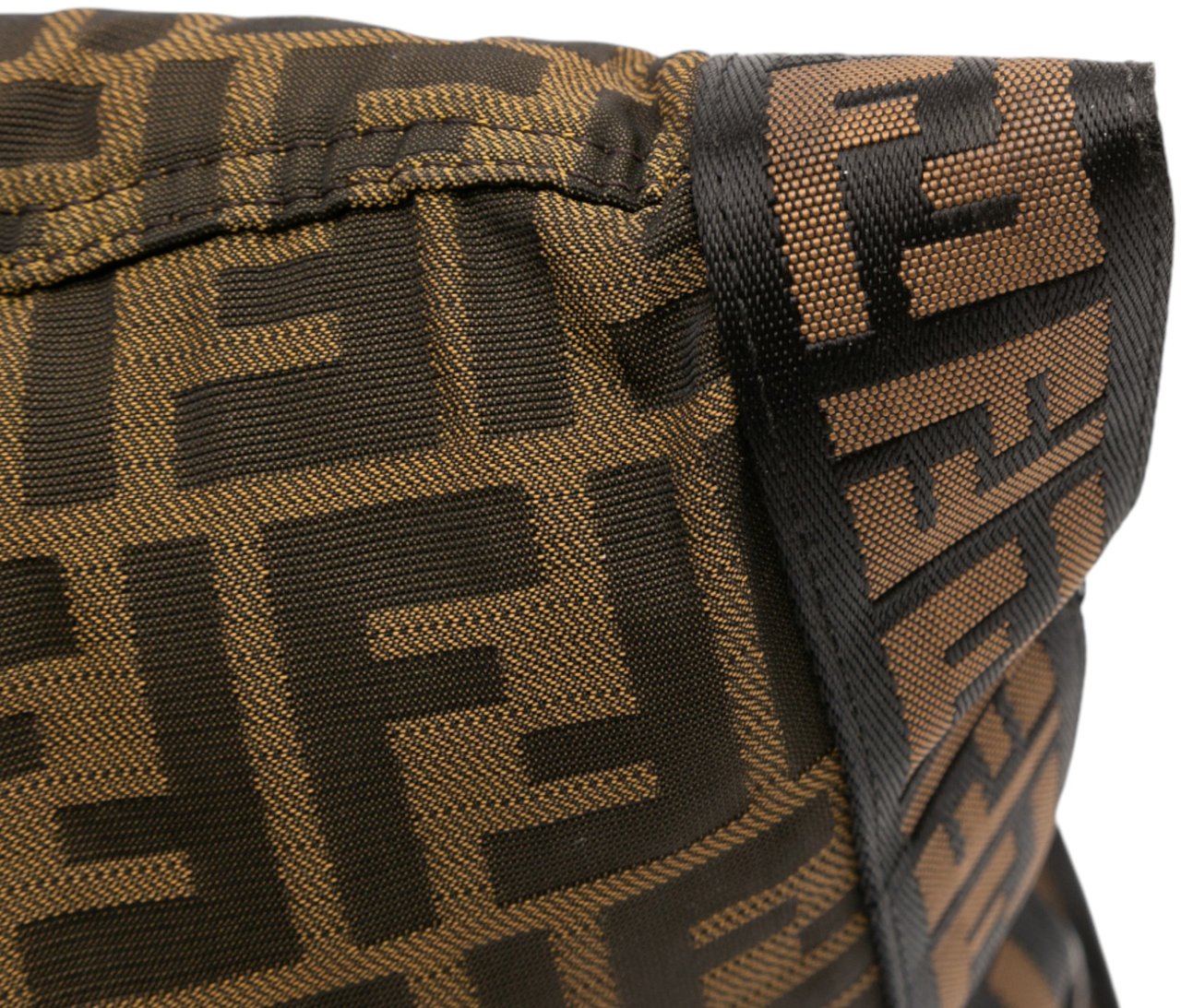 Fendi Zucca Canvas FF Flat Messenger Bag Bruin