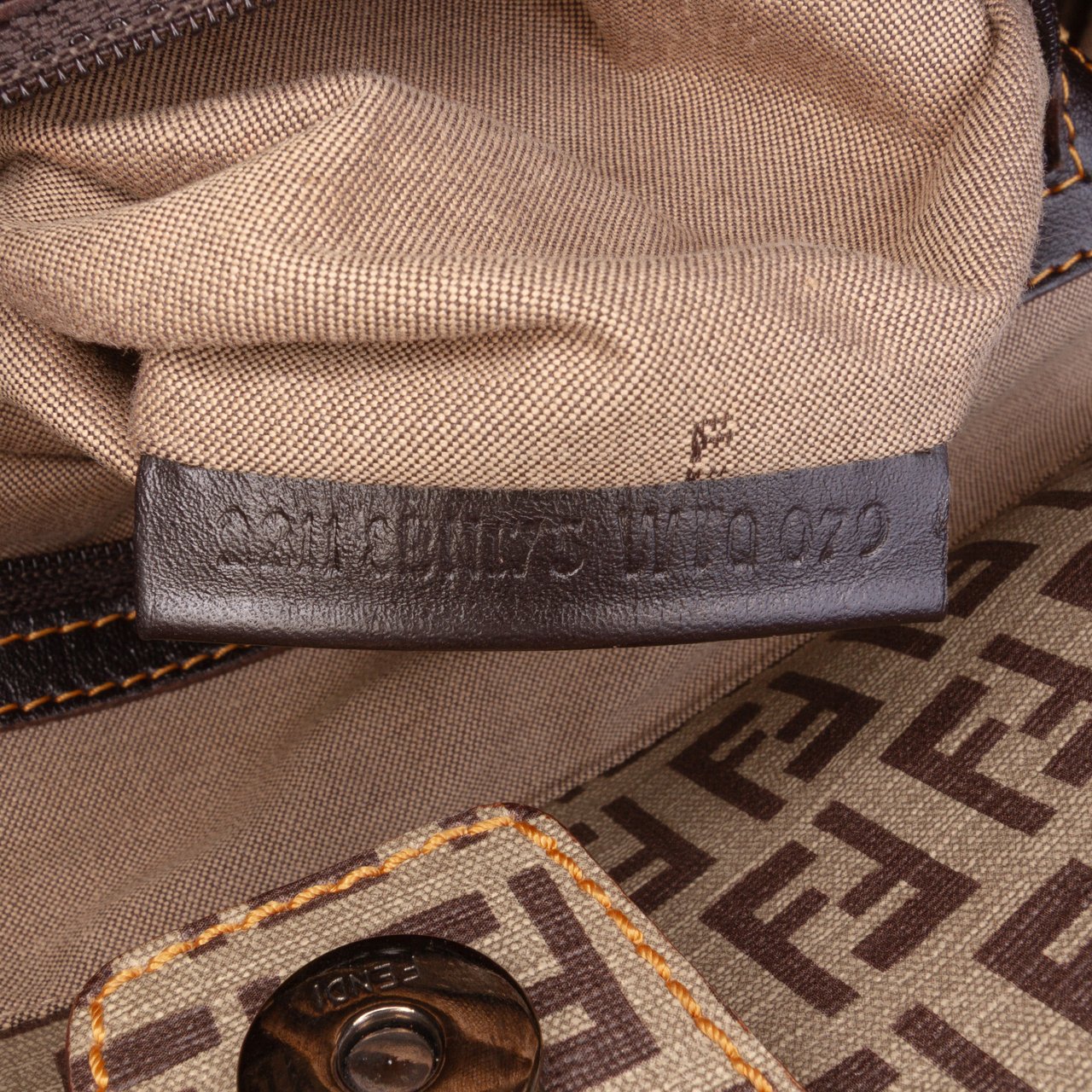 Fendi Zucchino Nylon and Spalmati Grande Pillow Tote Bruin