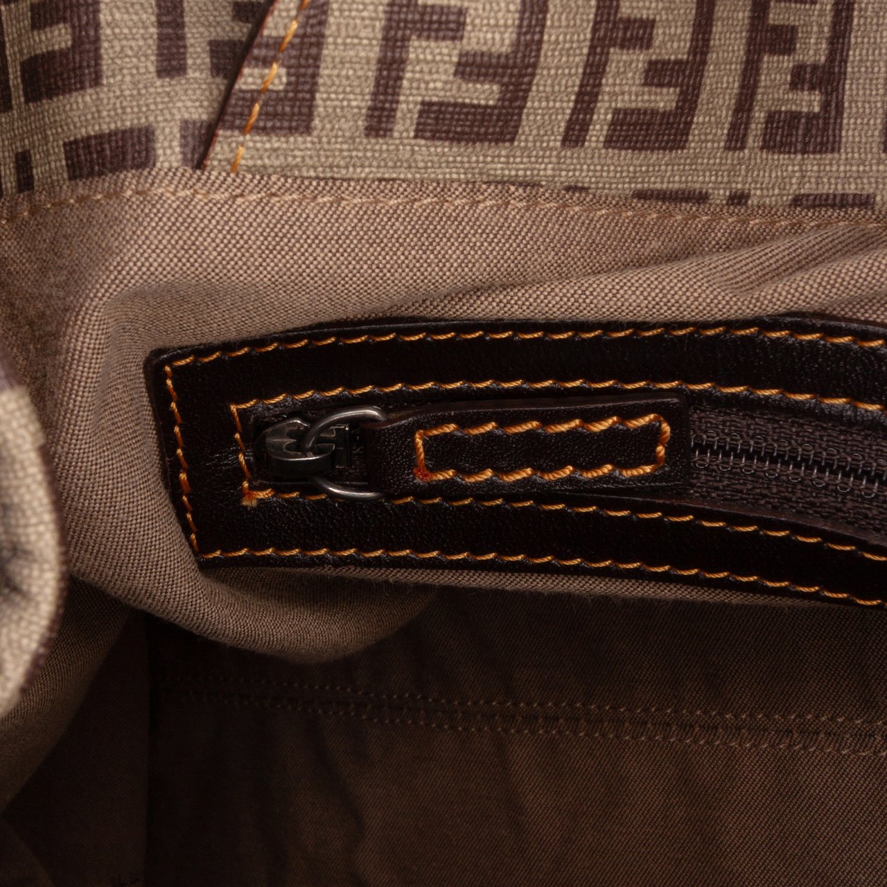 Fendi Zucchino Nylon and Spalmati Grande Pillow Tote Bruin