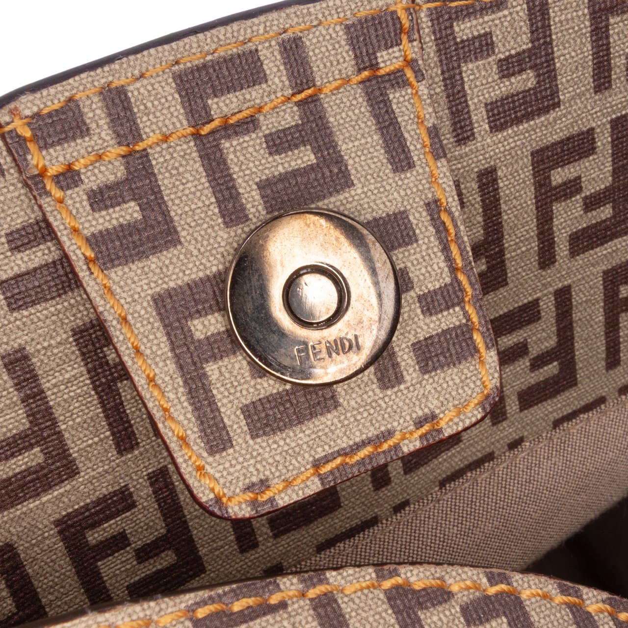 Fendi Zucchino Nylon and Spalmati Grande Pillow Tote Bruin