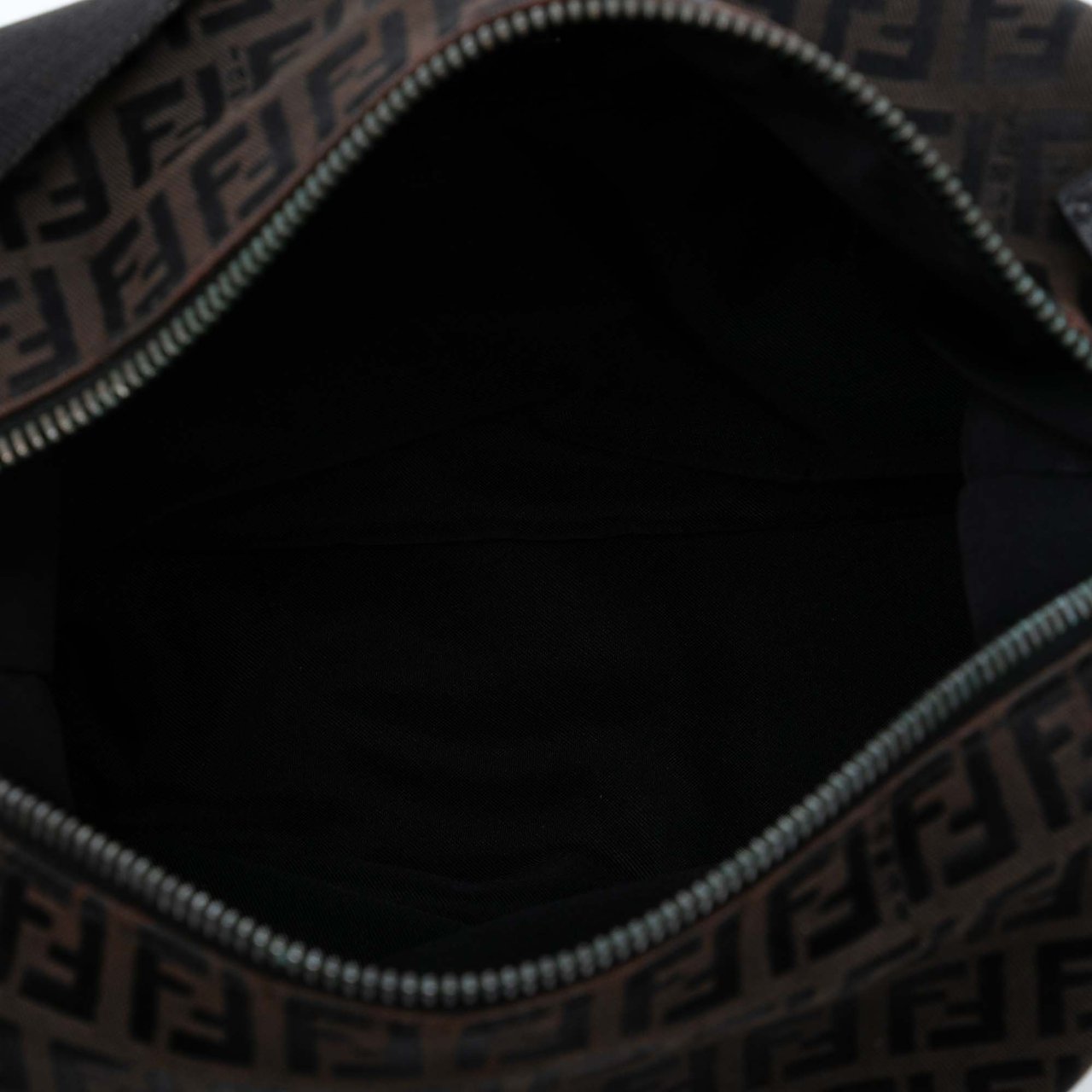 Fendi Zucchino Canvas Shoulder Bag Bruin