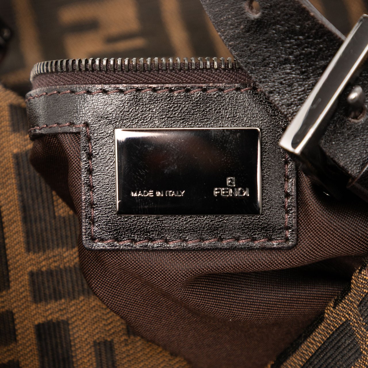 Fendi Zucca Canvas Double Flap Mamma Bruin