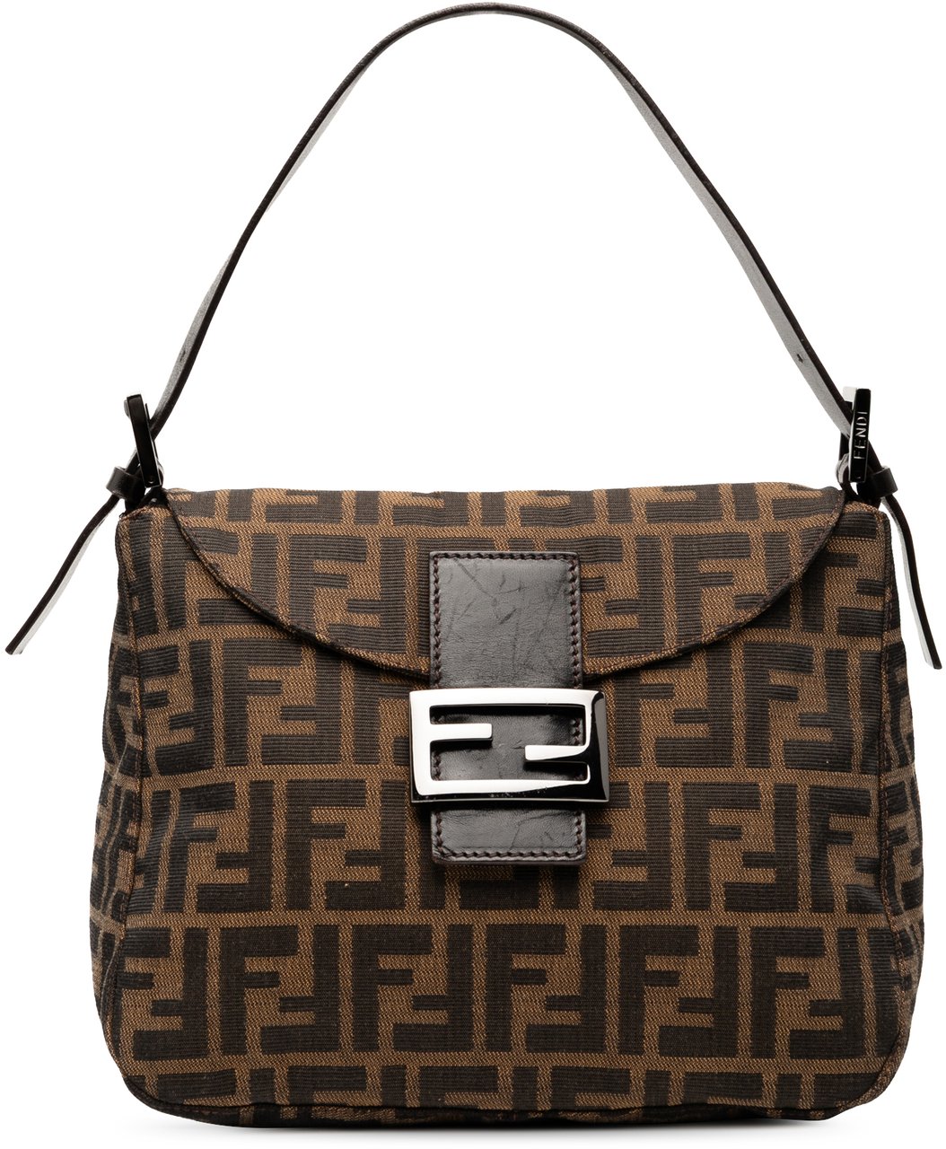 Fendi Zucca Canvas Double Flap Mamma Bruin