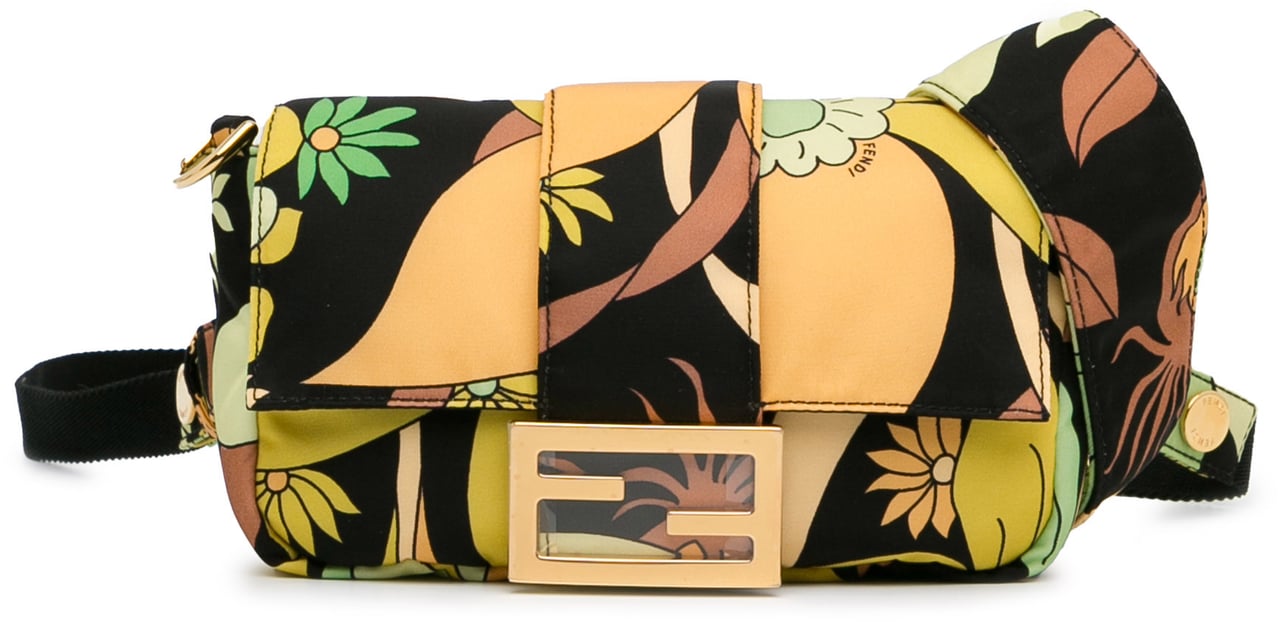 Fendi Floral Convertible Baguette Groen