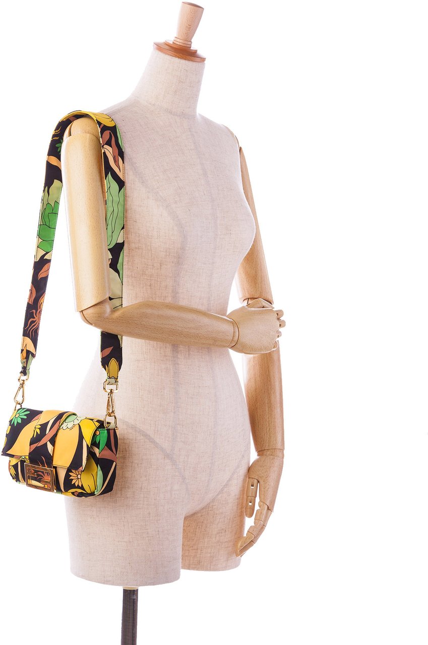 Fendi Floral Convertible Baguette Groen