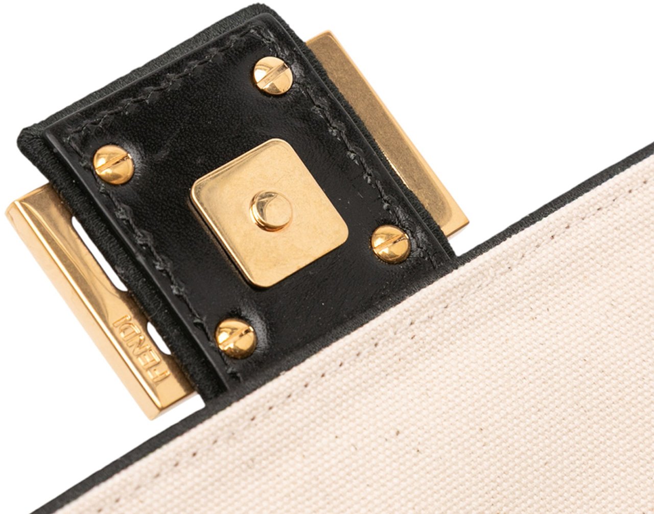Fendi Chinese Valentines Day Zucca Embroidered Canvas Baguette Satchel Bruin