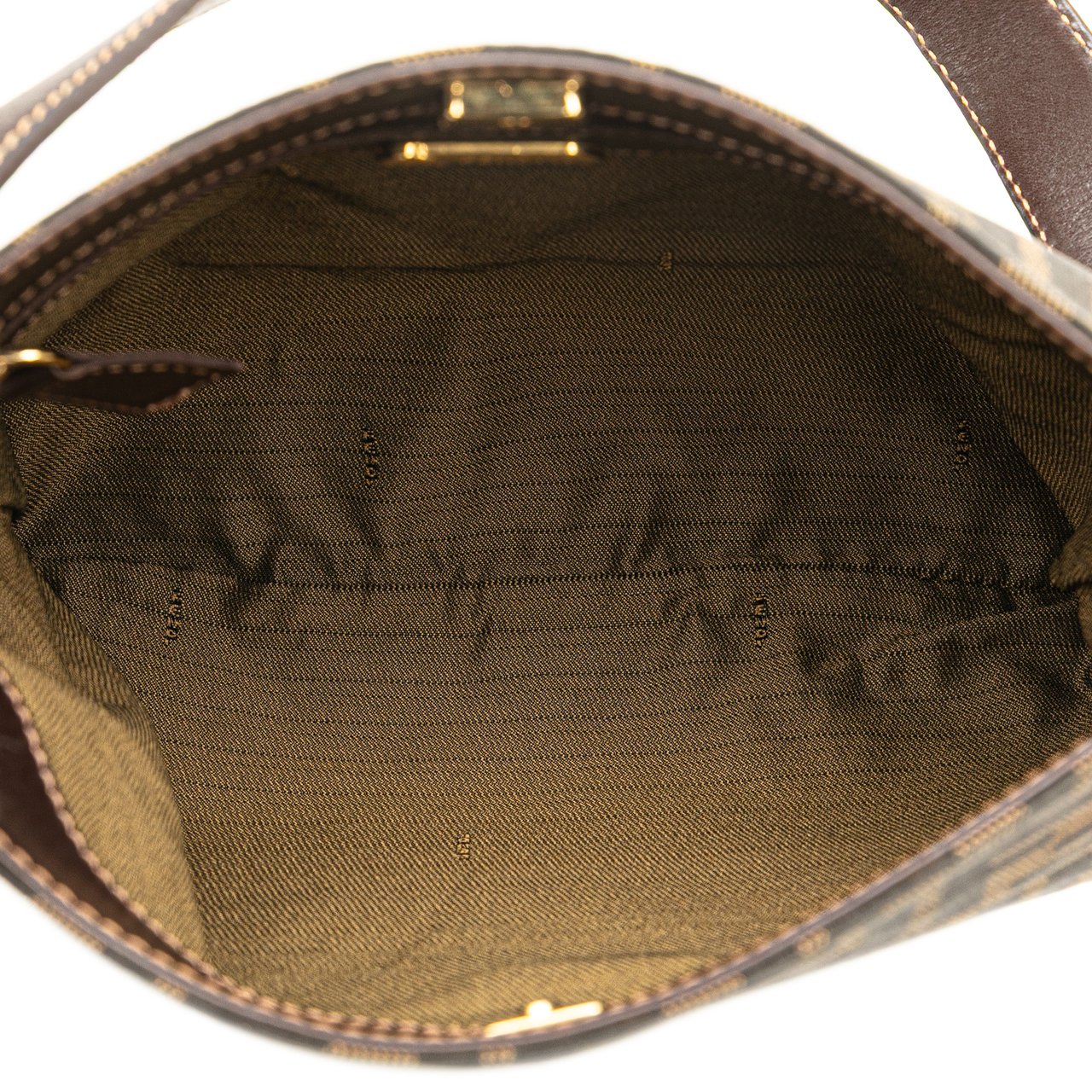 Fendi Zucca Canvas Shoulder Bag Bruin