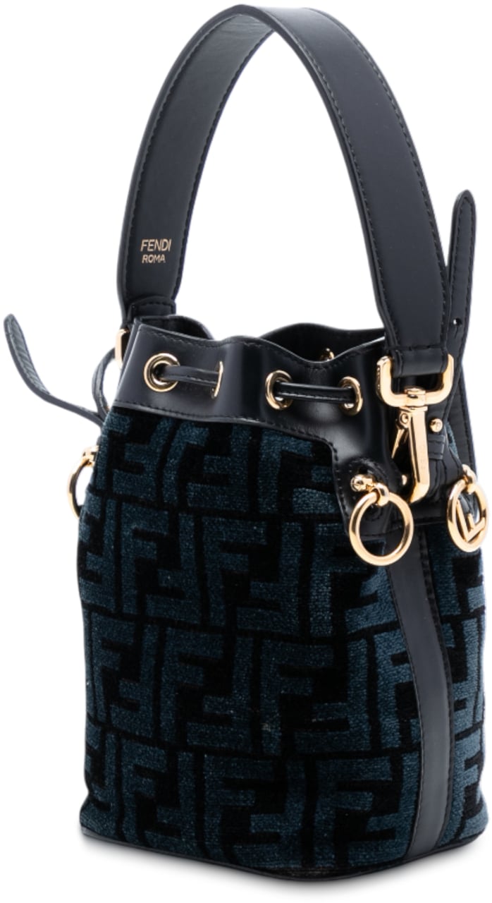 Fendi Mini Zucca Tapestry Mon Tresor Bucket Bag Zwart