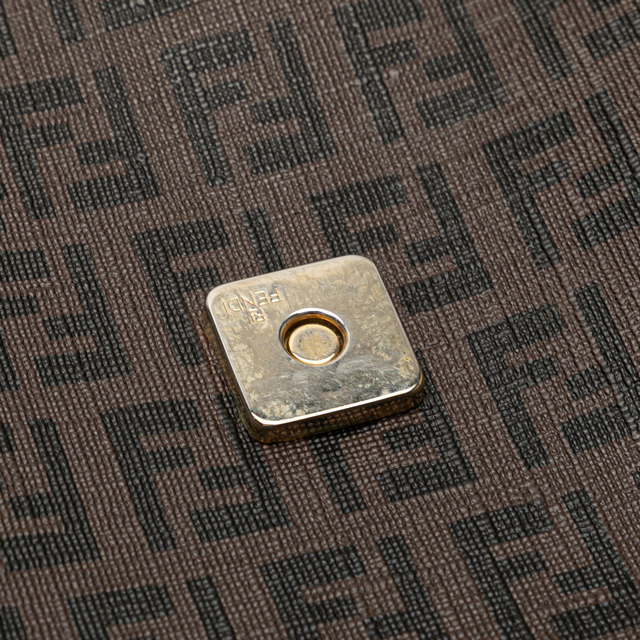 Fendi Zucchino Spalmati Crossbody Bruin