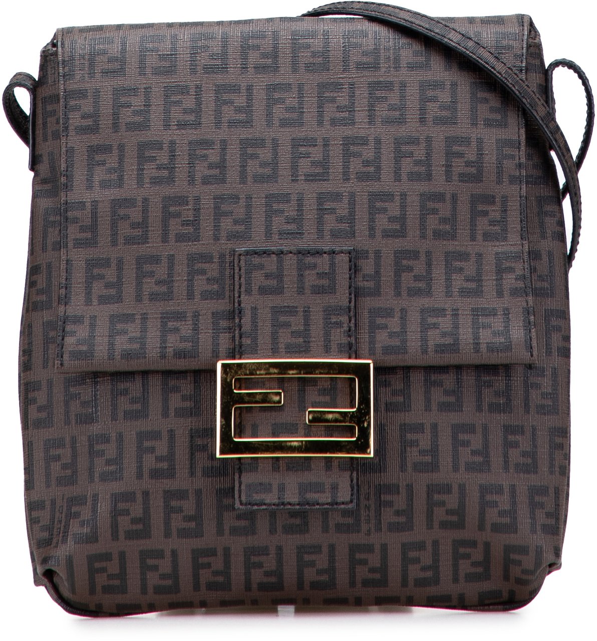 Fendi Zucchino Spalmati Crossbody Bruin