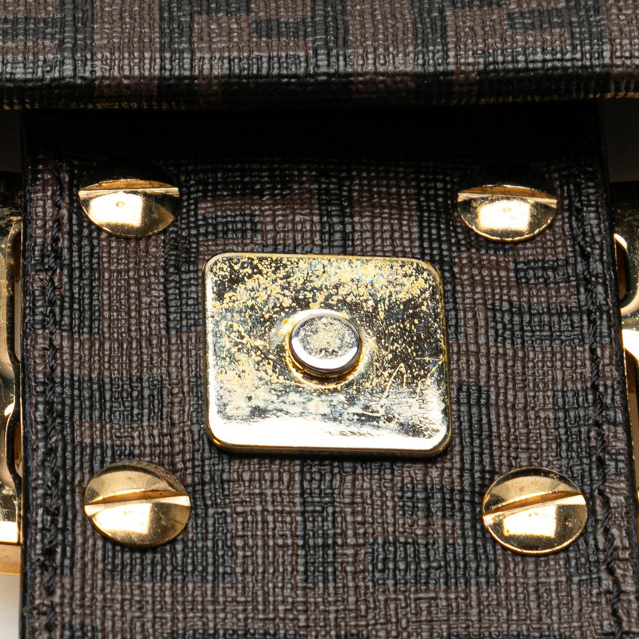 Fendi Zucchino Spalmati Crossbody Bruin