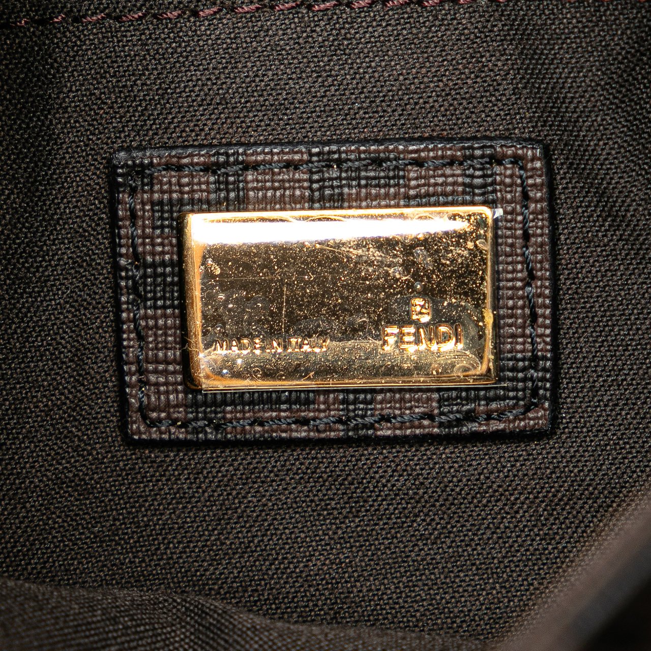Fendi Zucchino Spalmati Crossbody Bruin