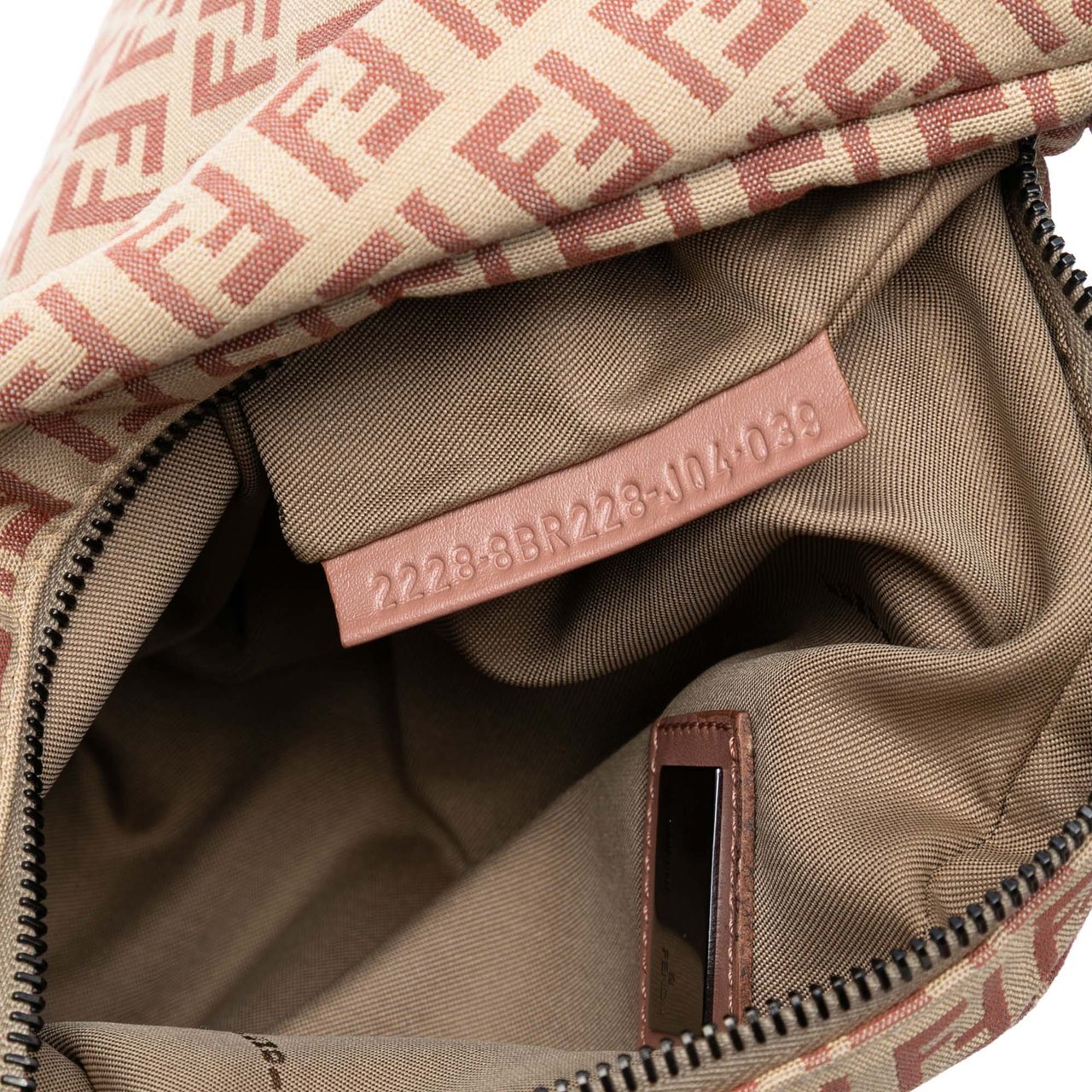 Fendi Zucchino Canvas Oyster Hobo Bruin