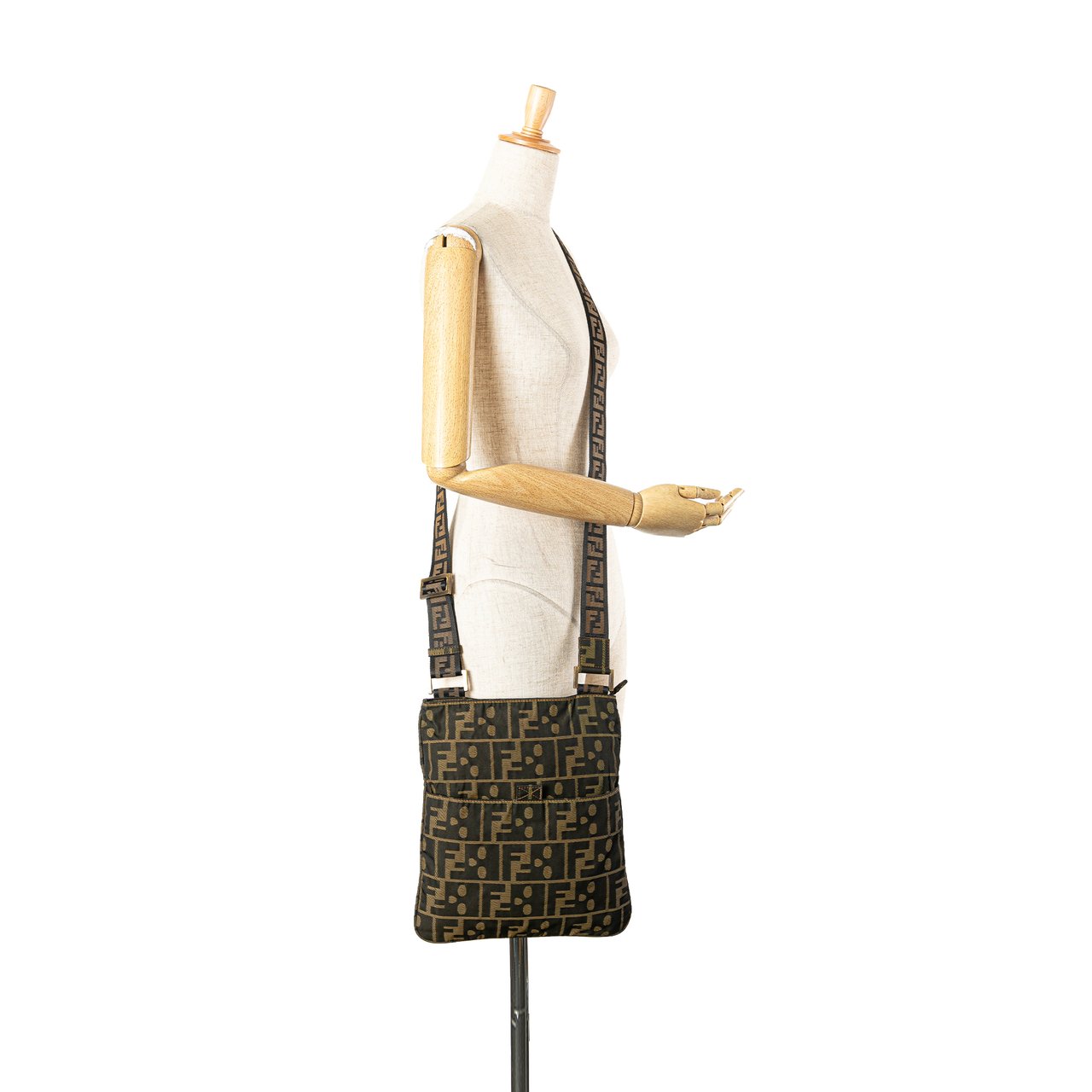 Fendi Zucca Canvas Skull Crossbody Bruin