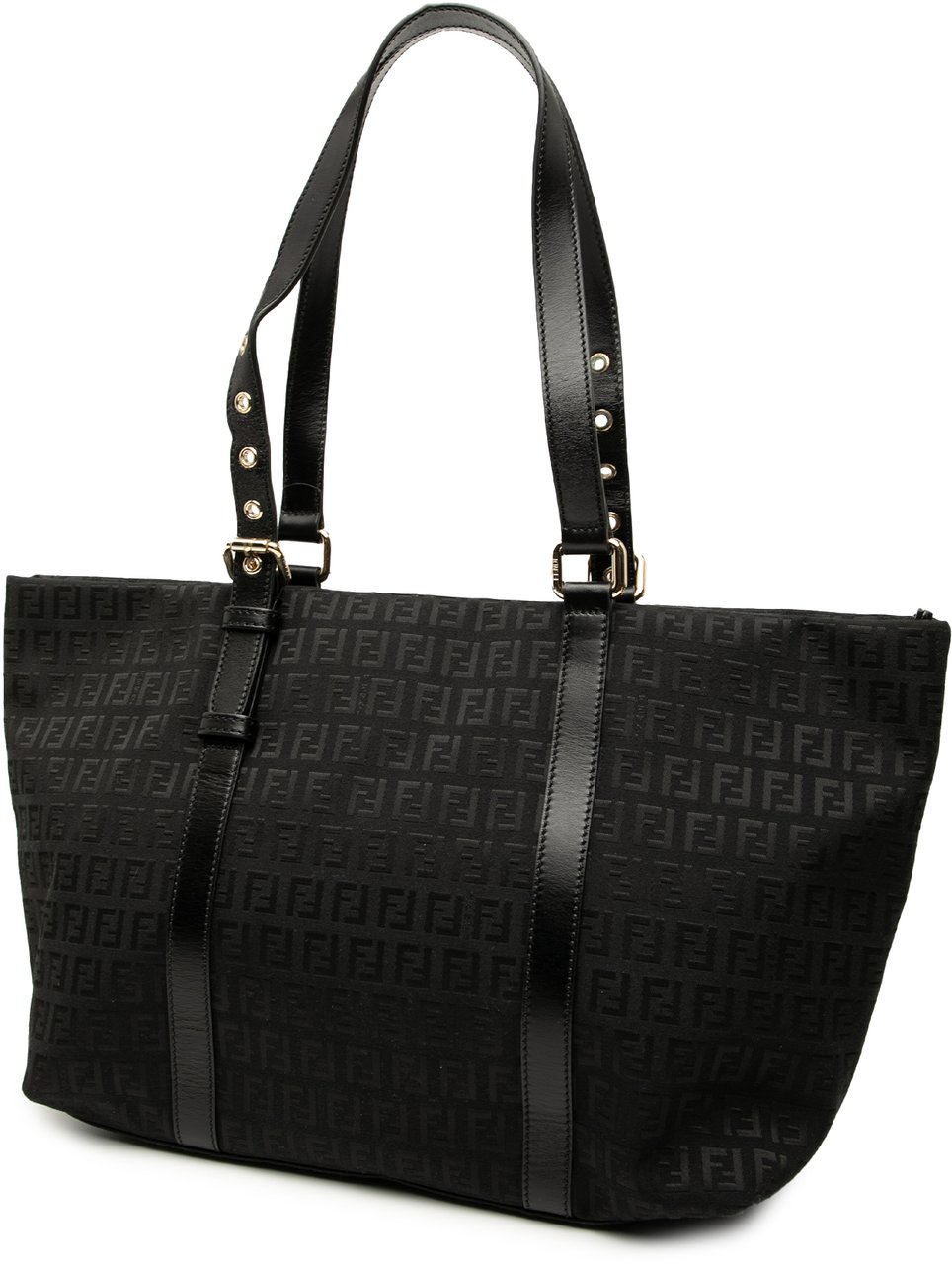 Fendi Zucchino Canvas Superstar Tote Zwart