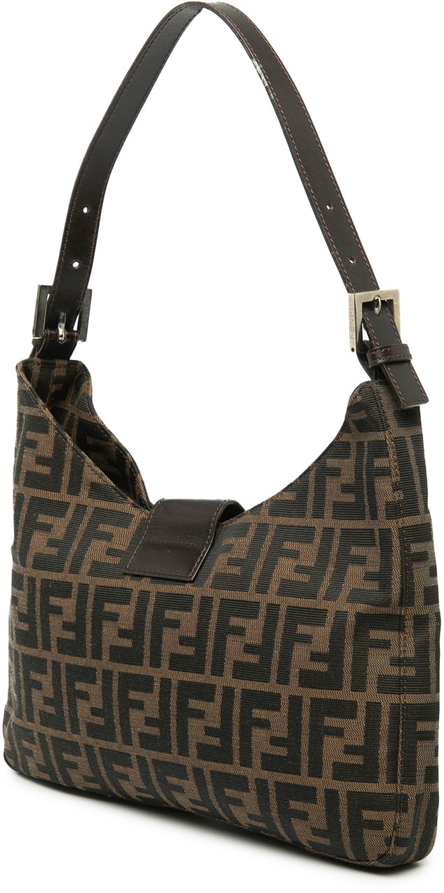 Fendi Zucca Canvas Shoulder Bag Bruin
