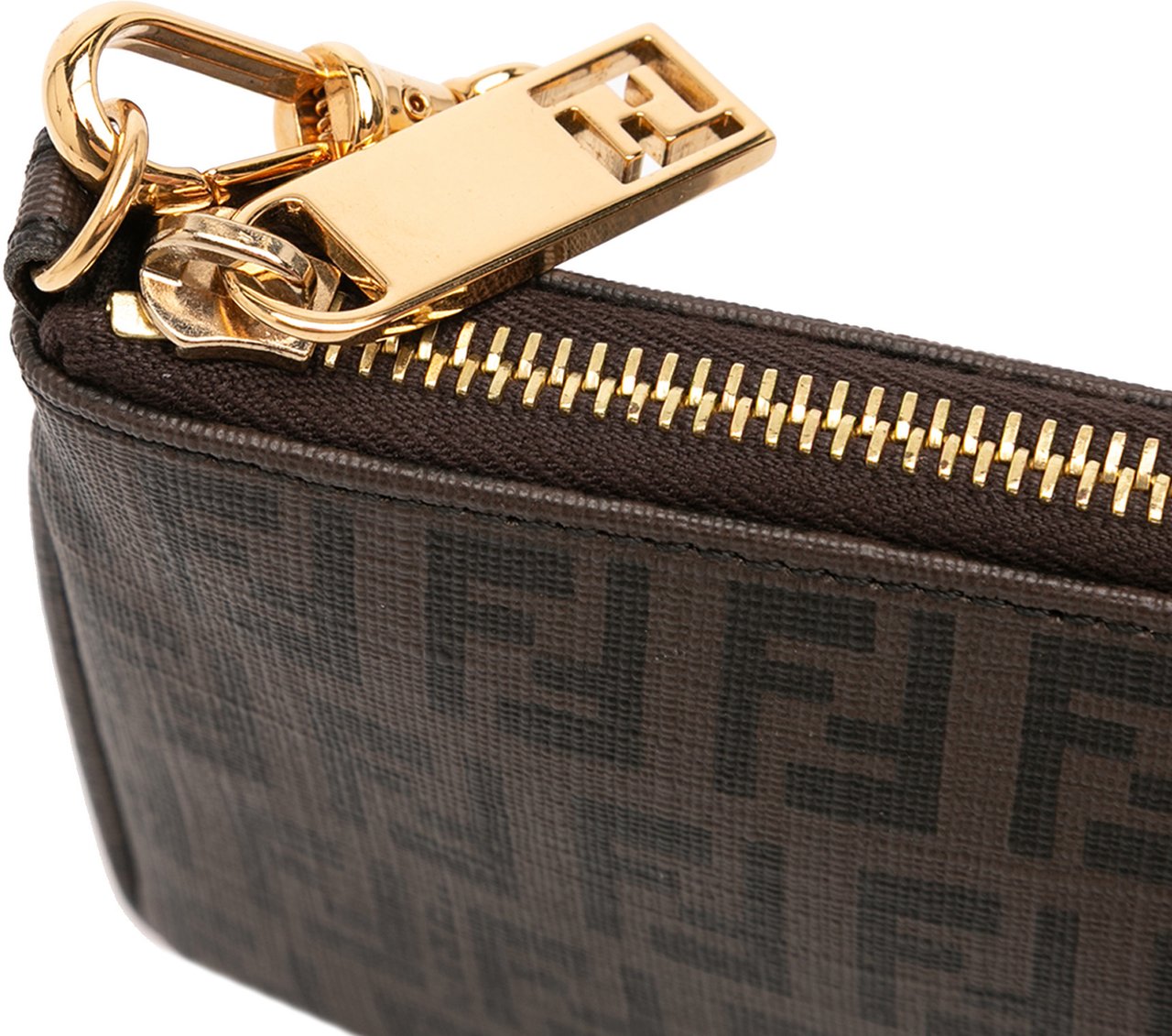 Fendi Zucchino Spalmati Chain Pochette Bruin